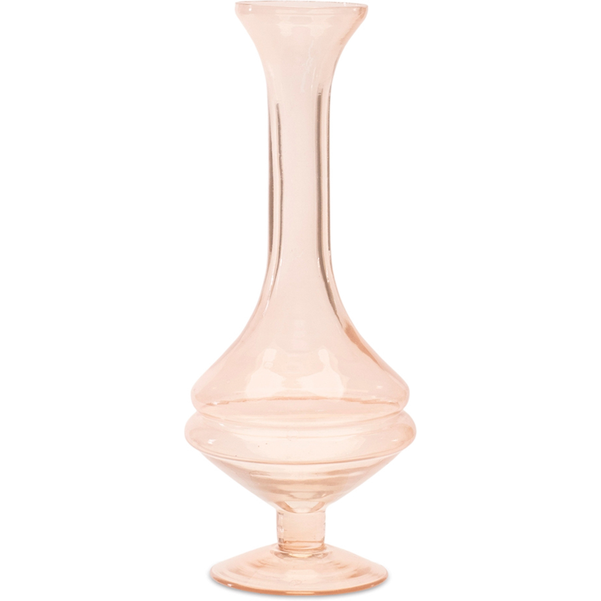 Pink Glass Stem Vase (Set of 2)