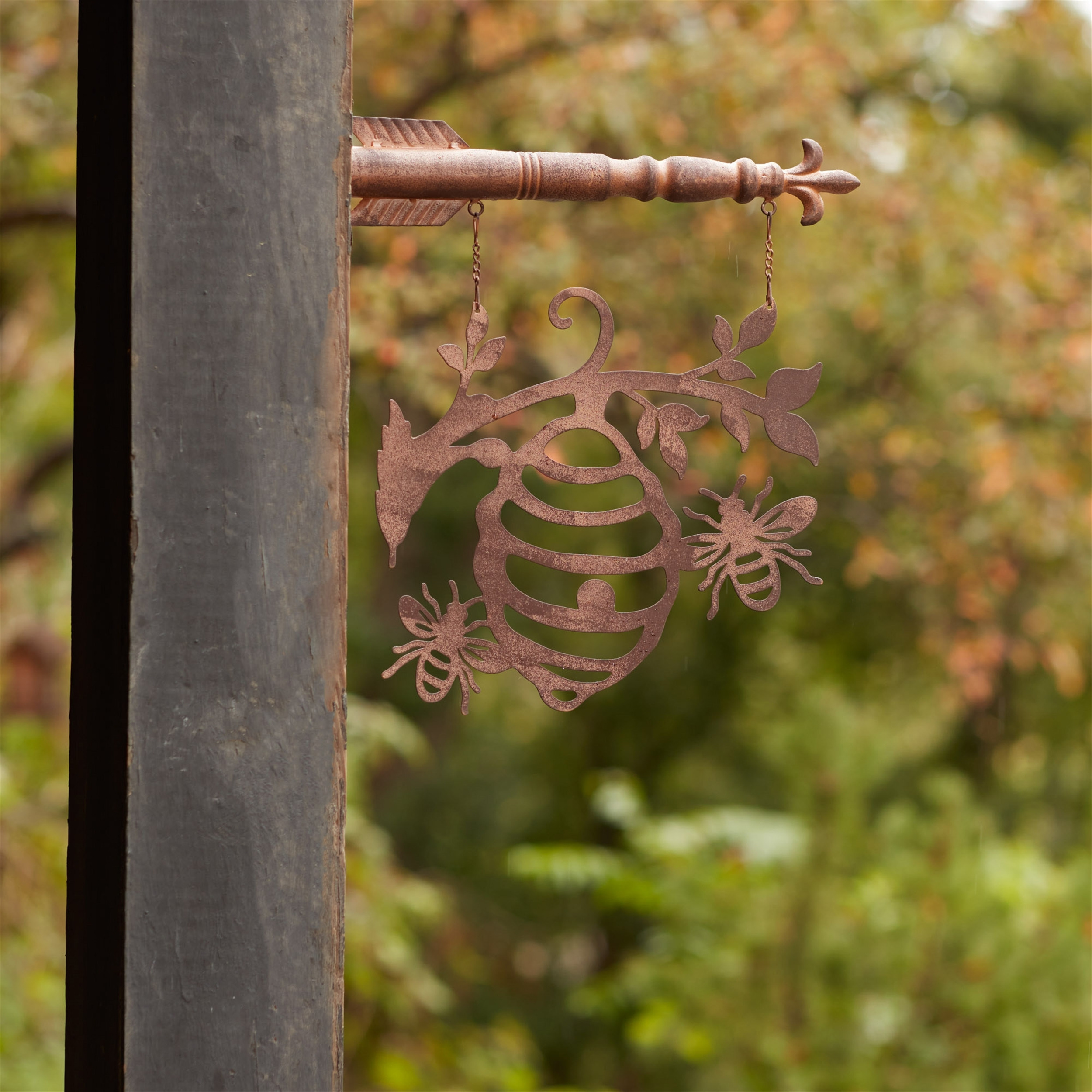 Bronze Metal Bumble Bee Wind Chime 33&quotH