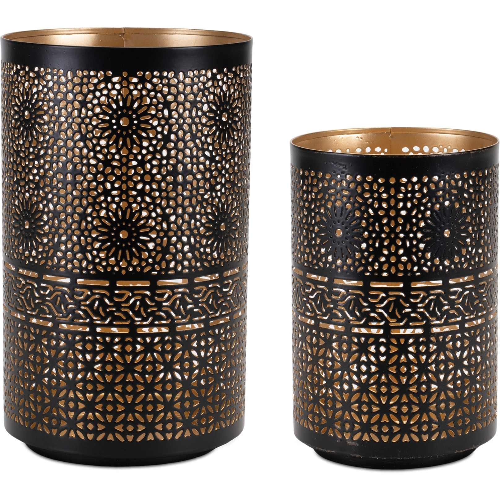 Mandala Punched Metal Candle Holder (Set of 2)