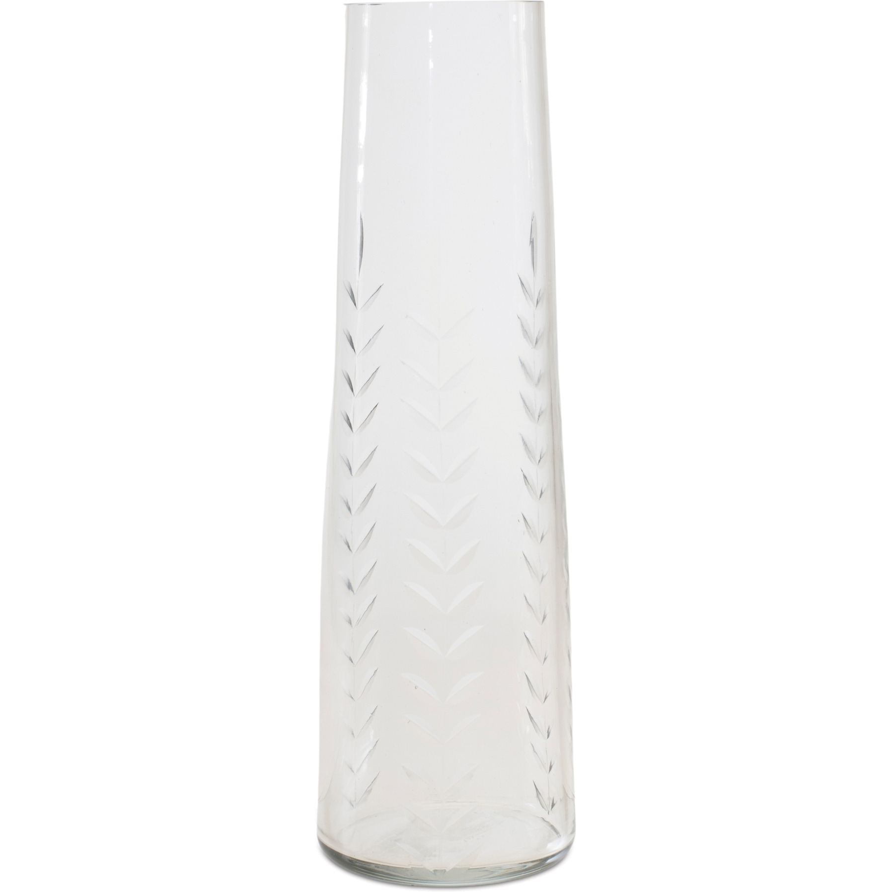 Etched Soda Lime Glass Vase 9&quotH