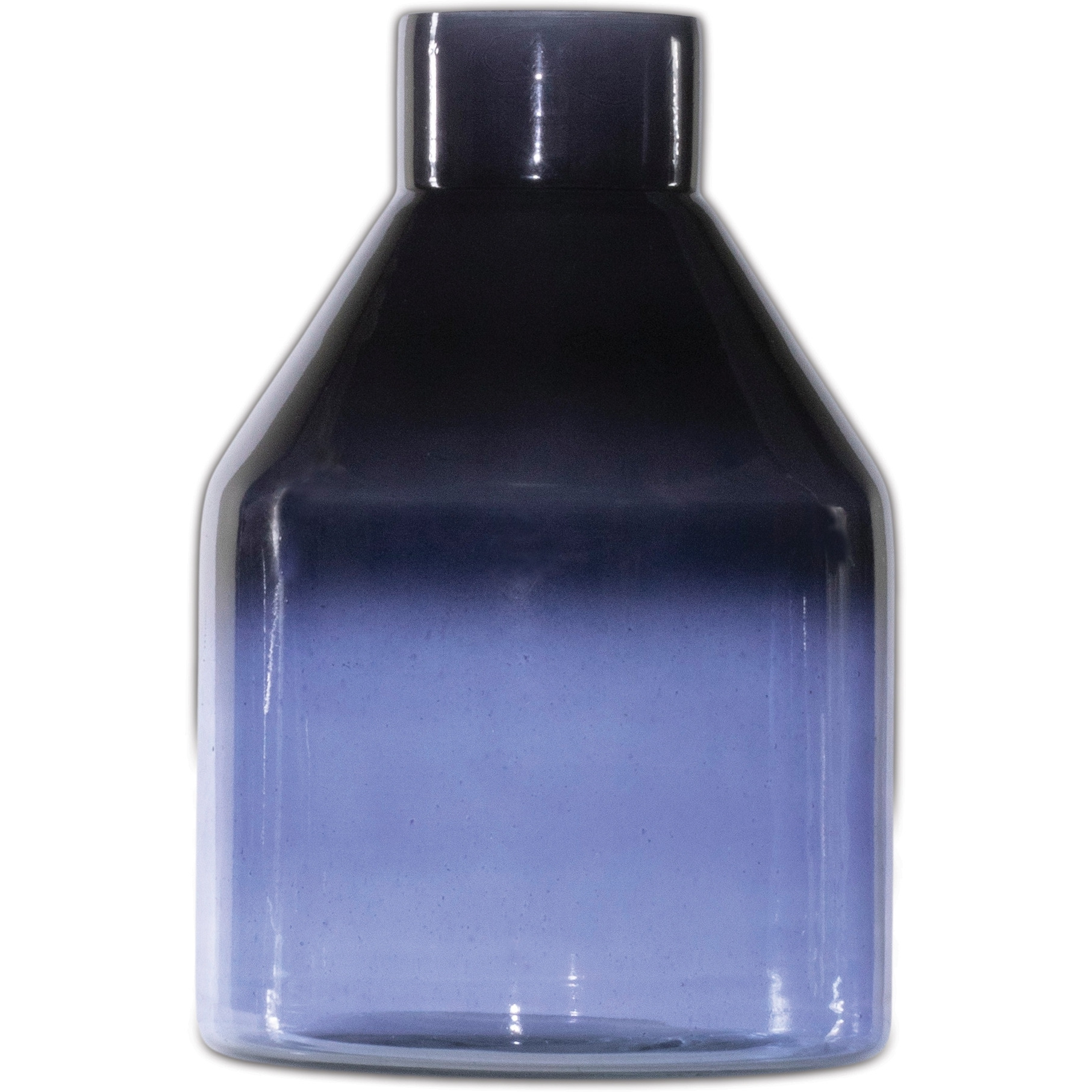 Blue Soda Lime Glass Bottle Vase 7&quotH