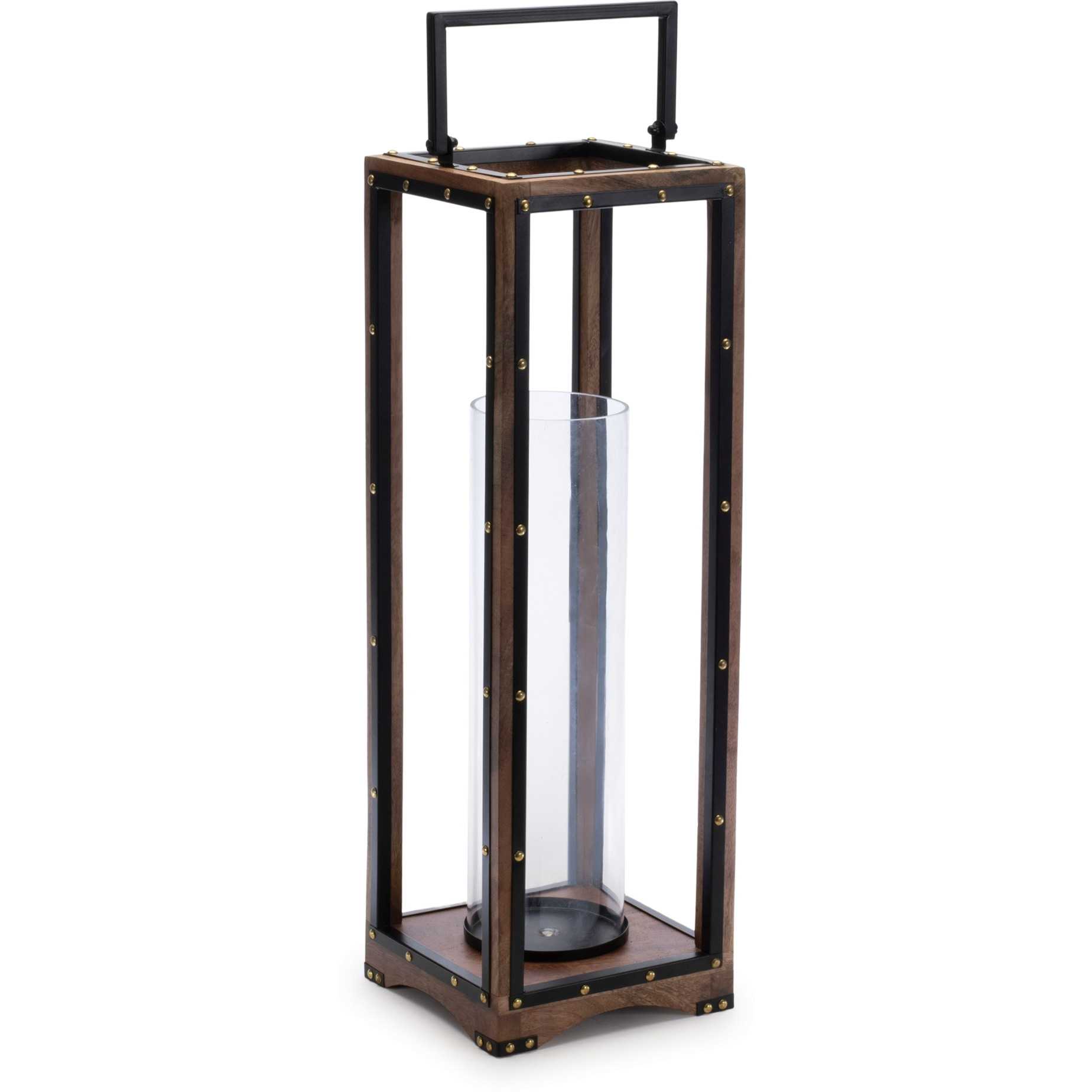 Framed Candle Holder with Rivet Detail 25.25&quotH