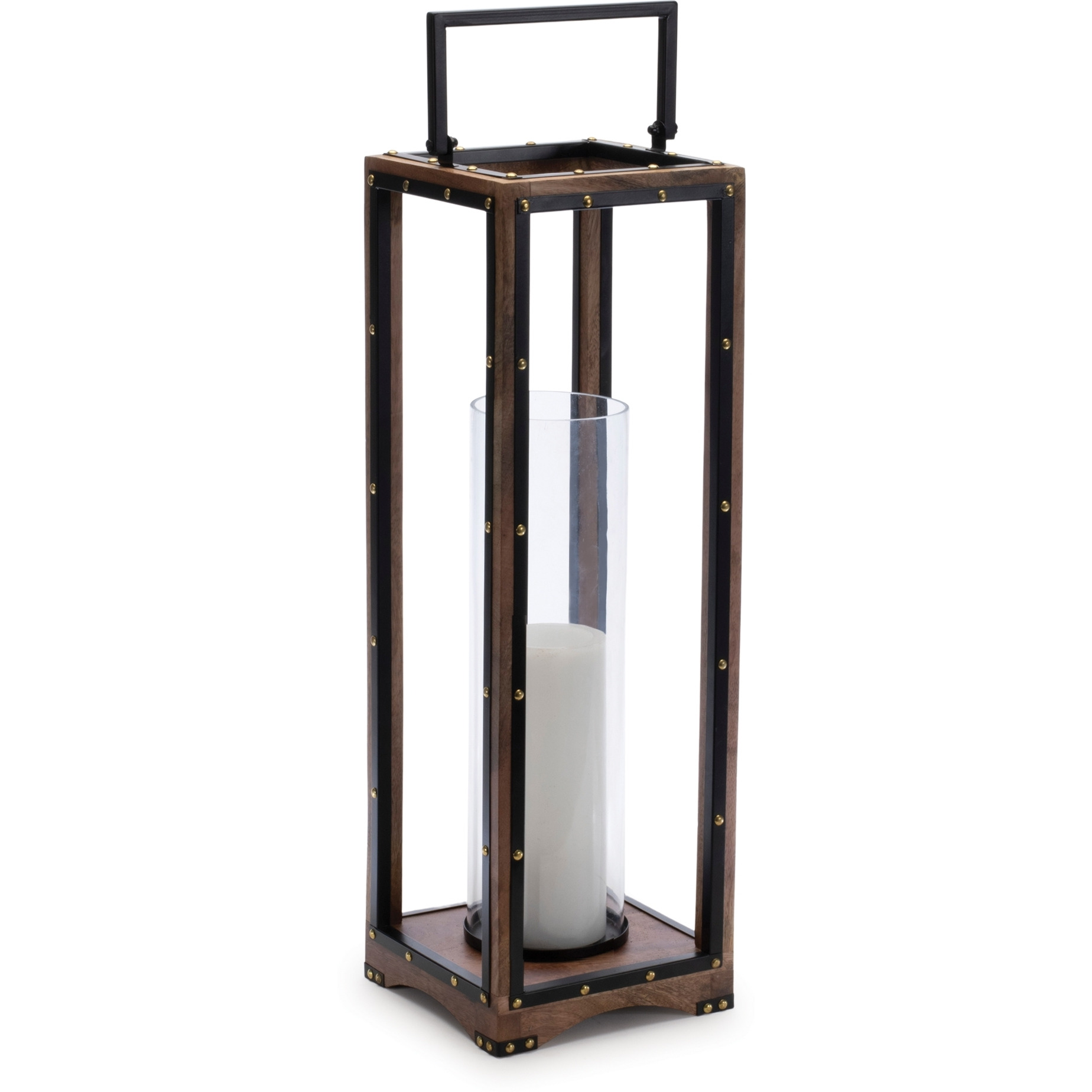 Framed Candle Holder with Rivet Detail 25.25&quotH