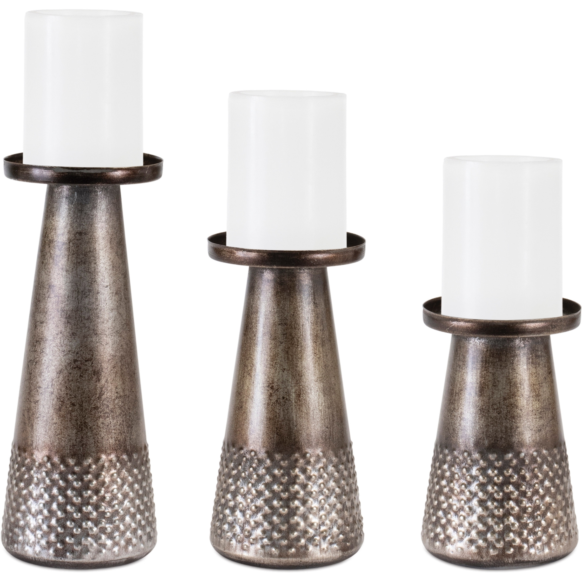 Tapered Metal Candle Holder (Set of 3)