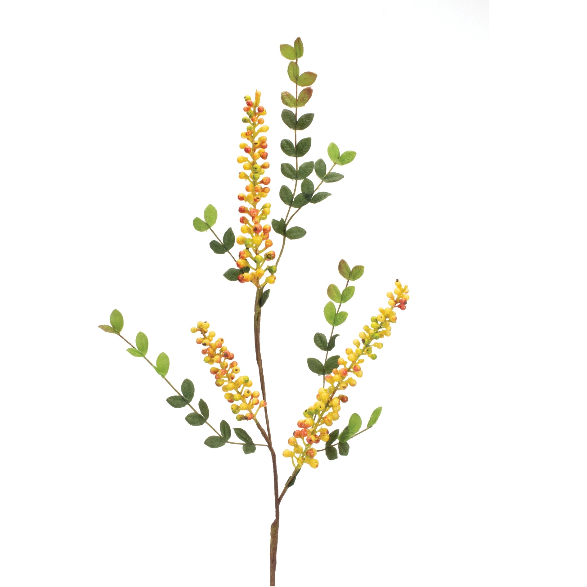 Yellow Berry Foliage Spray (Set of 6)