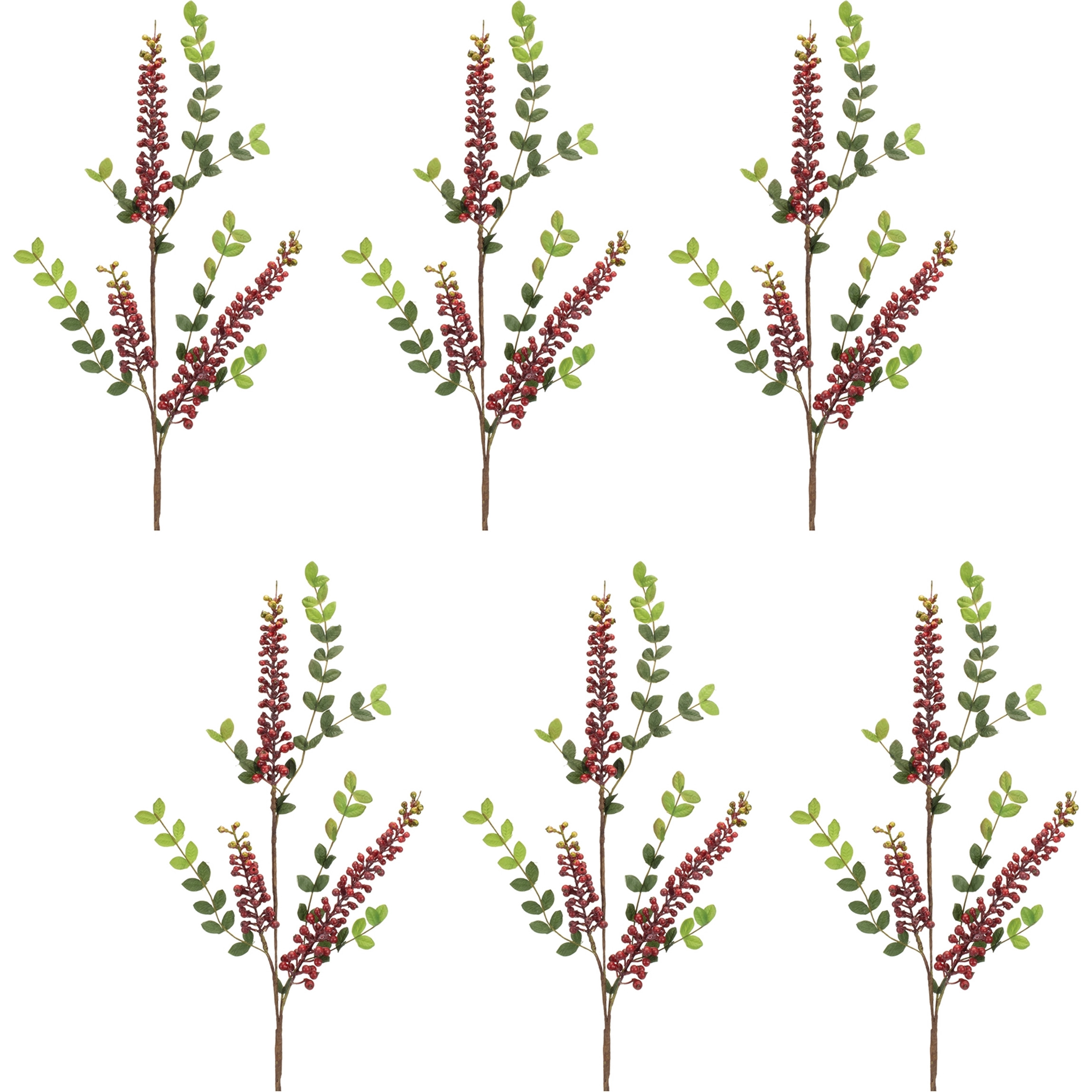 Burgandy Berry Foliage Spray (Set of 6)