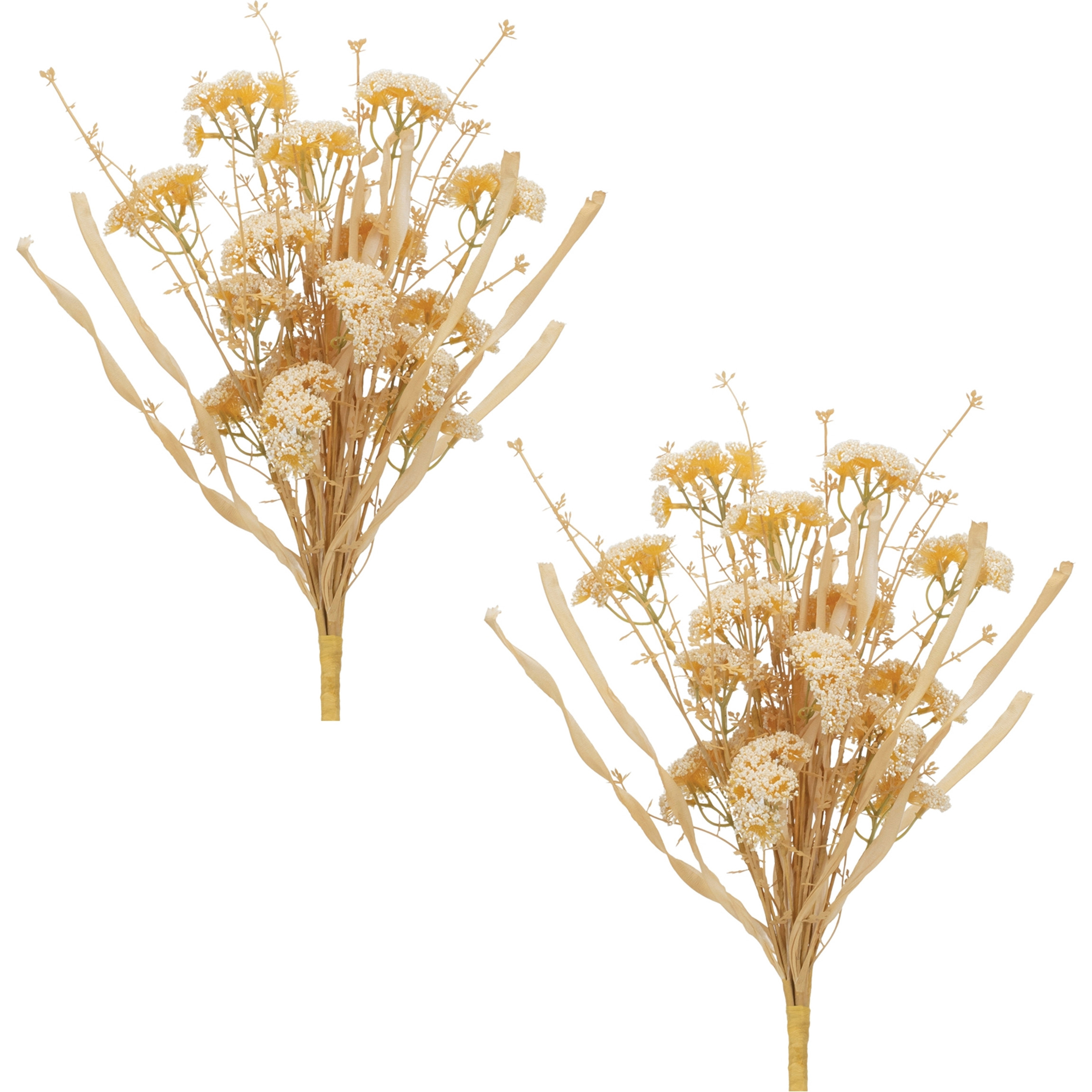 Beige Floral Grass Bush (Set of 2)