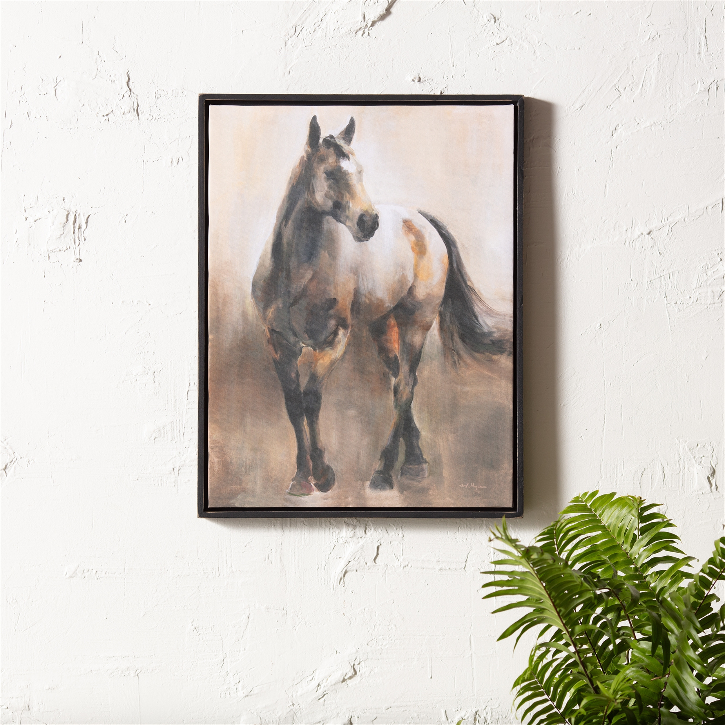 Framed Horse Canvas Art 24&quotH