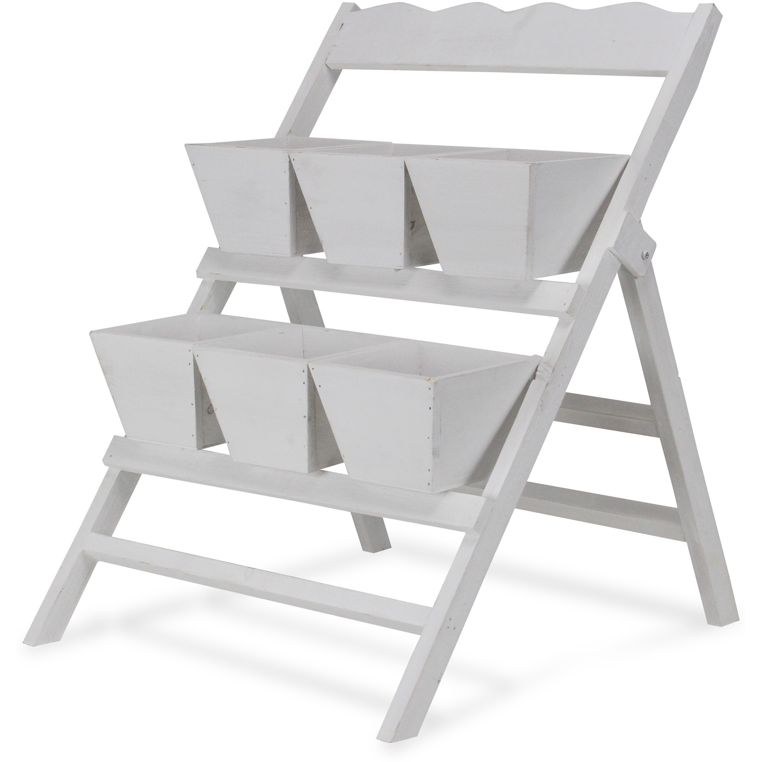Emmeline 6 Slot Tiered Garden Stand - White