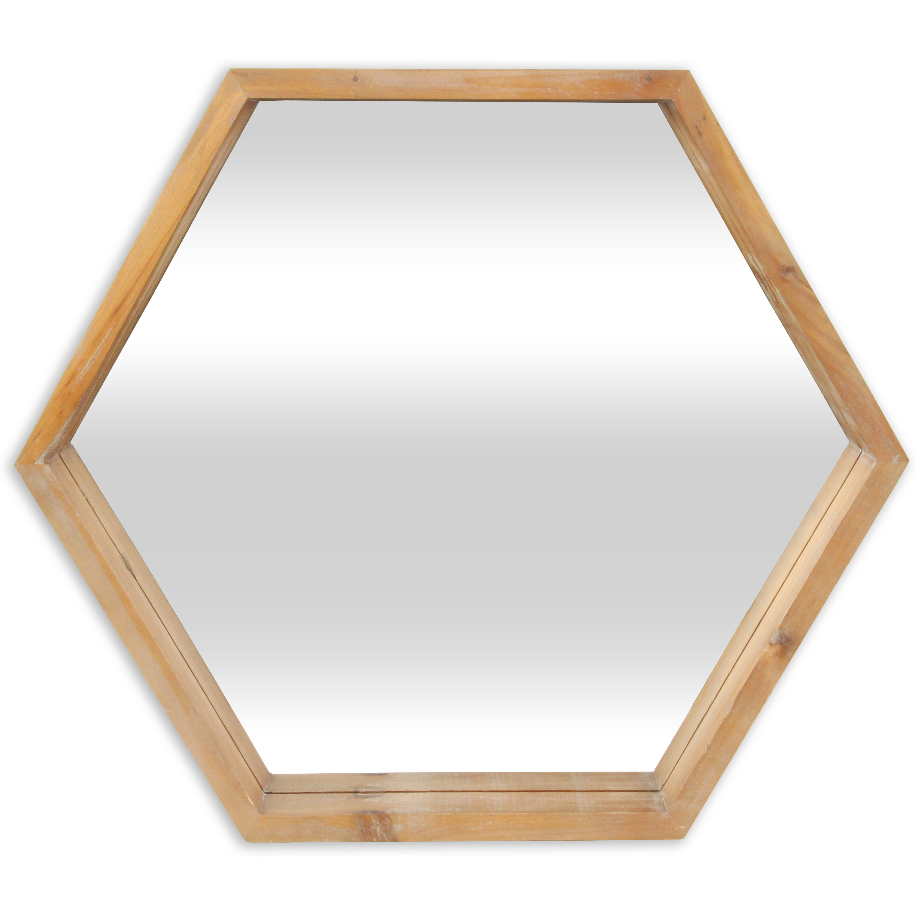 Althea Hexagonal Wooden Wall Mirror
