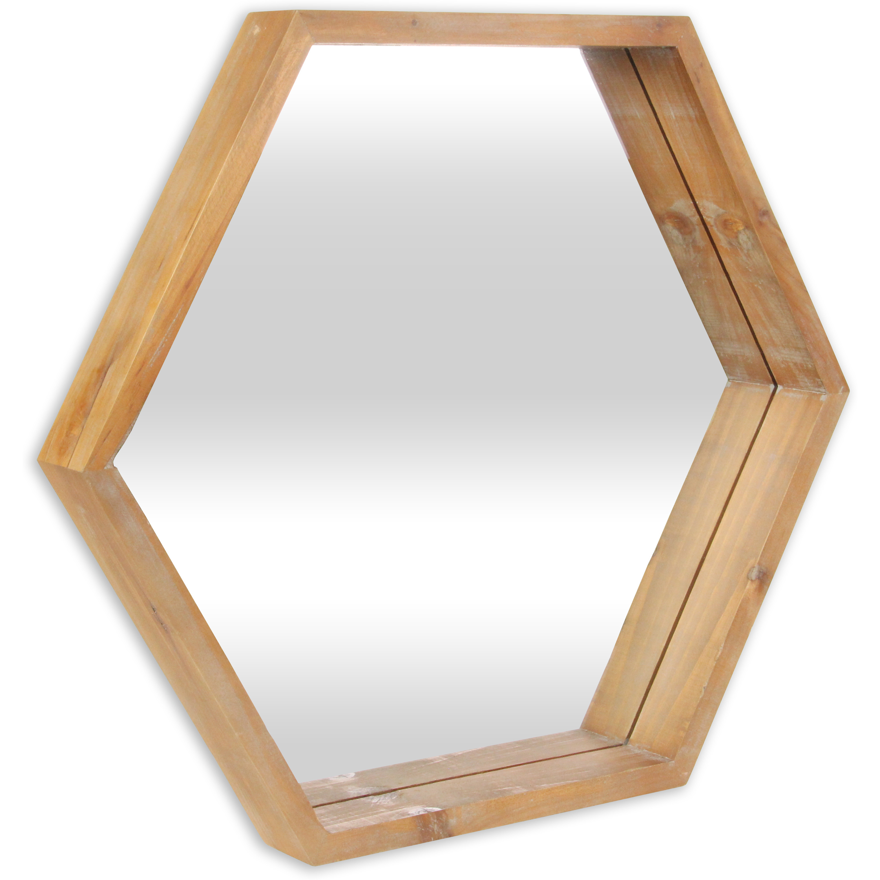 Althea Hexagonal Wooden Wall Mirror