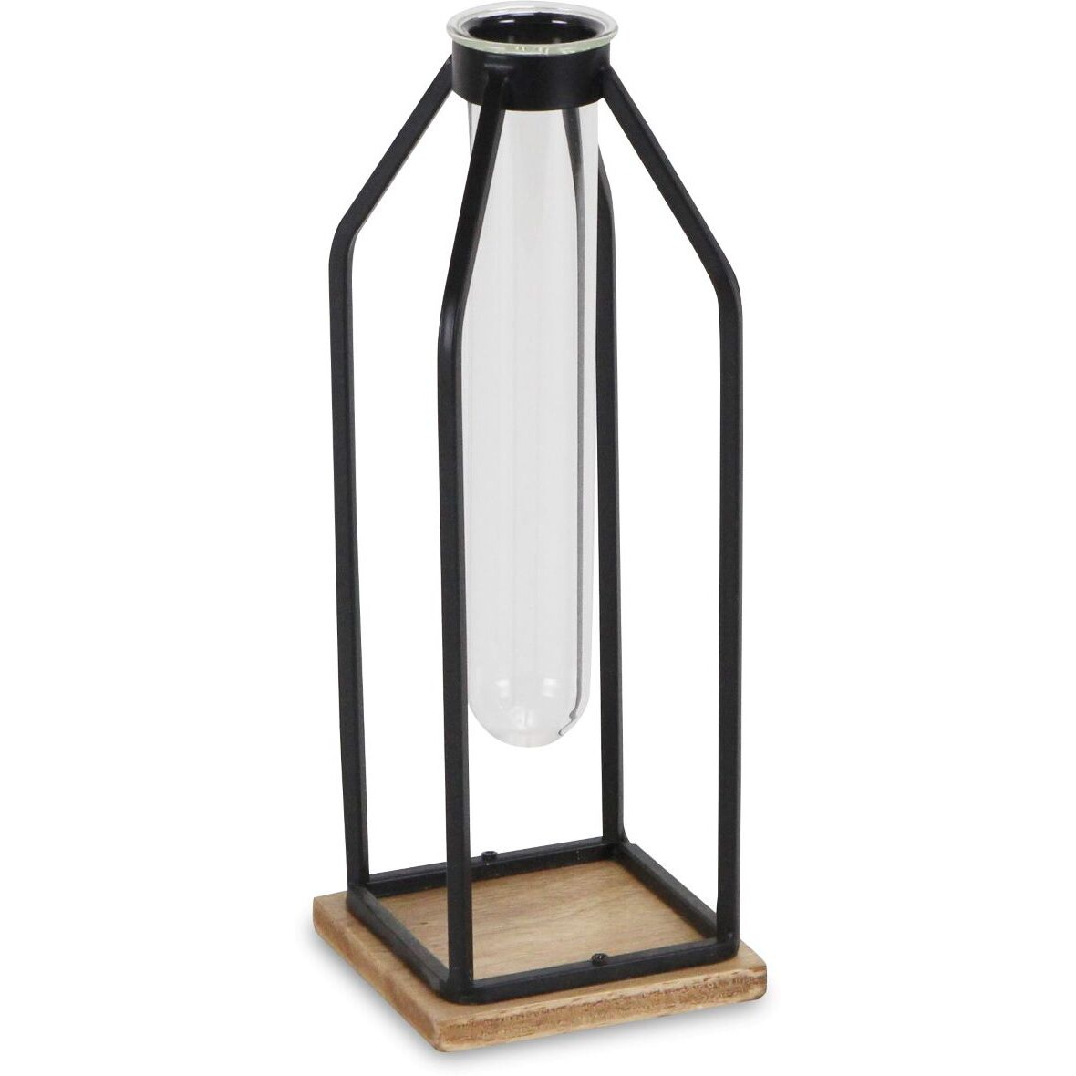 Adrie Modern Black Glass Tube Stand Decor- Small