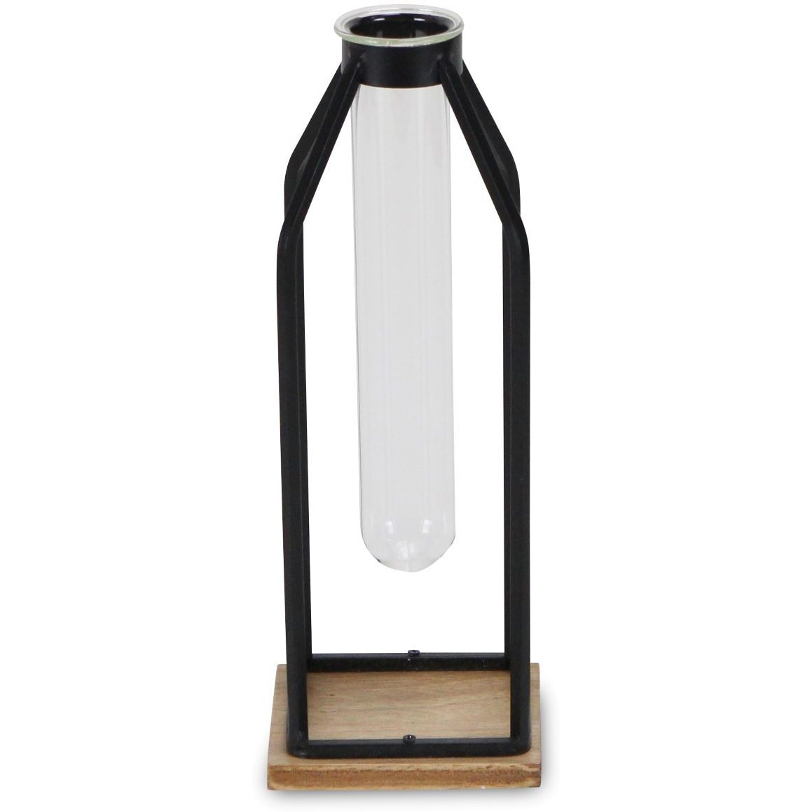 Adrie Modern Black Glass Tube Stand Decor- Small