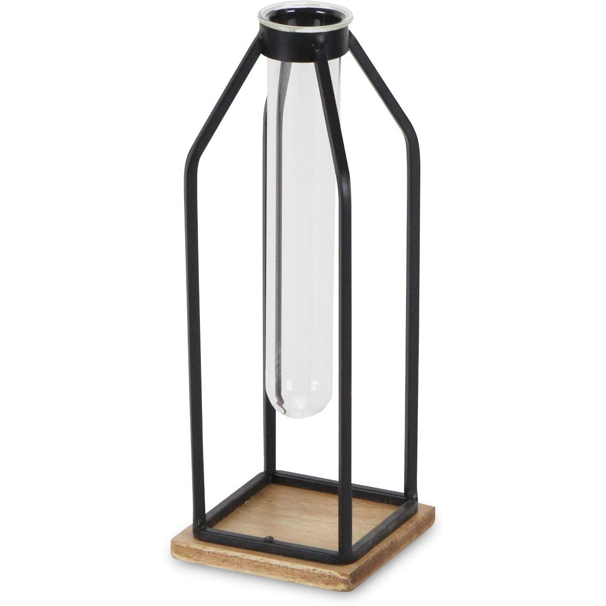 Adrie Modern Black Glass Tube Stand Decor- Small