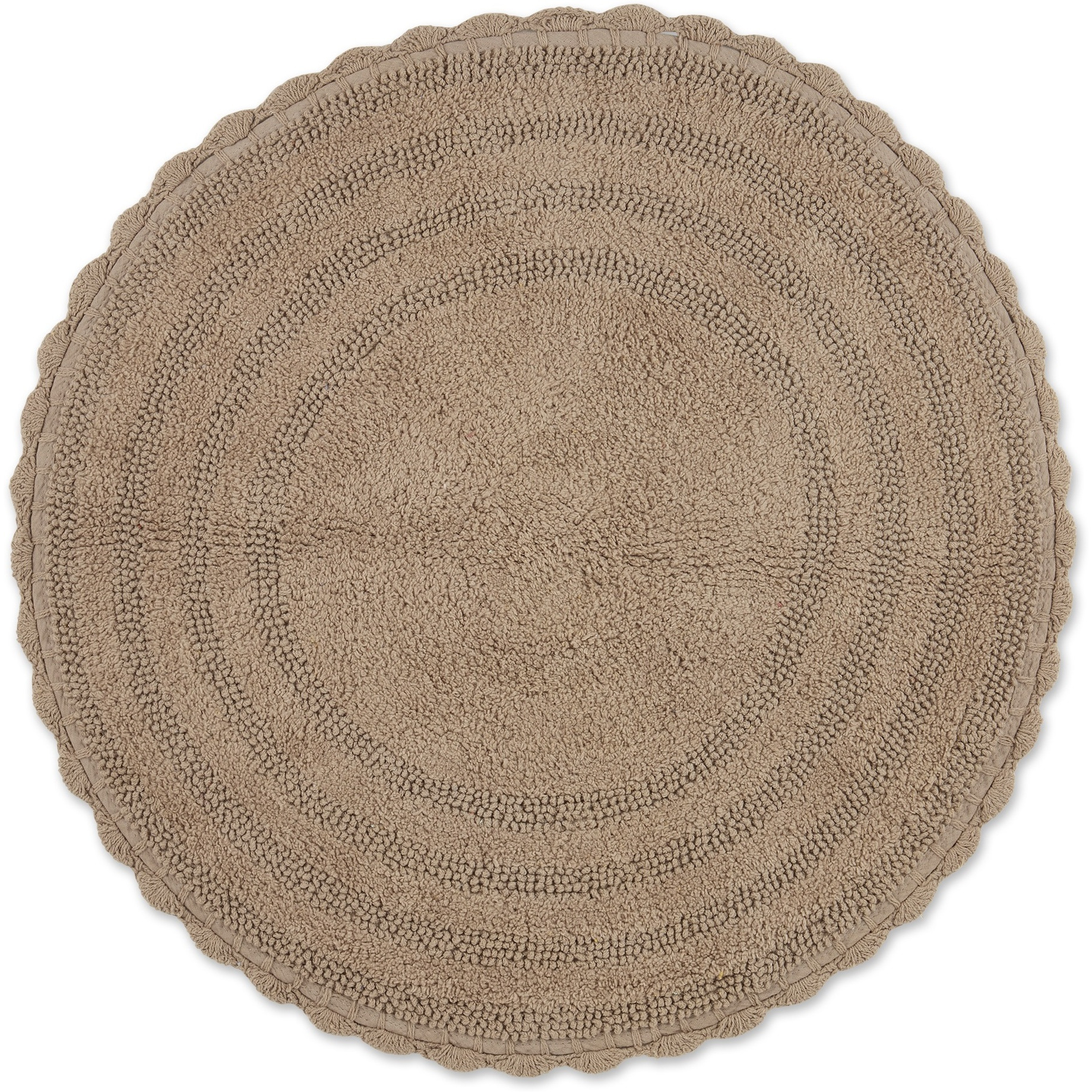 DII Stone Round Crochet Bath Mat