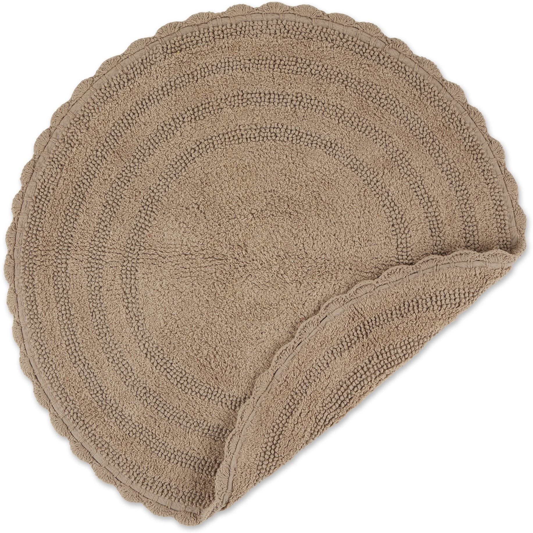 DII Stone Round Crochet Bath Mat