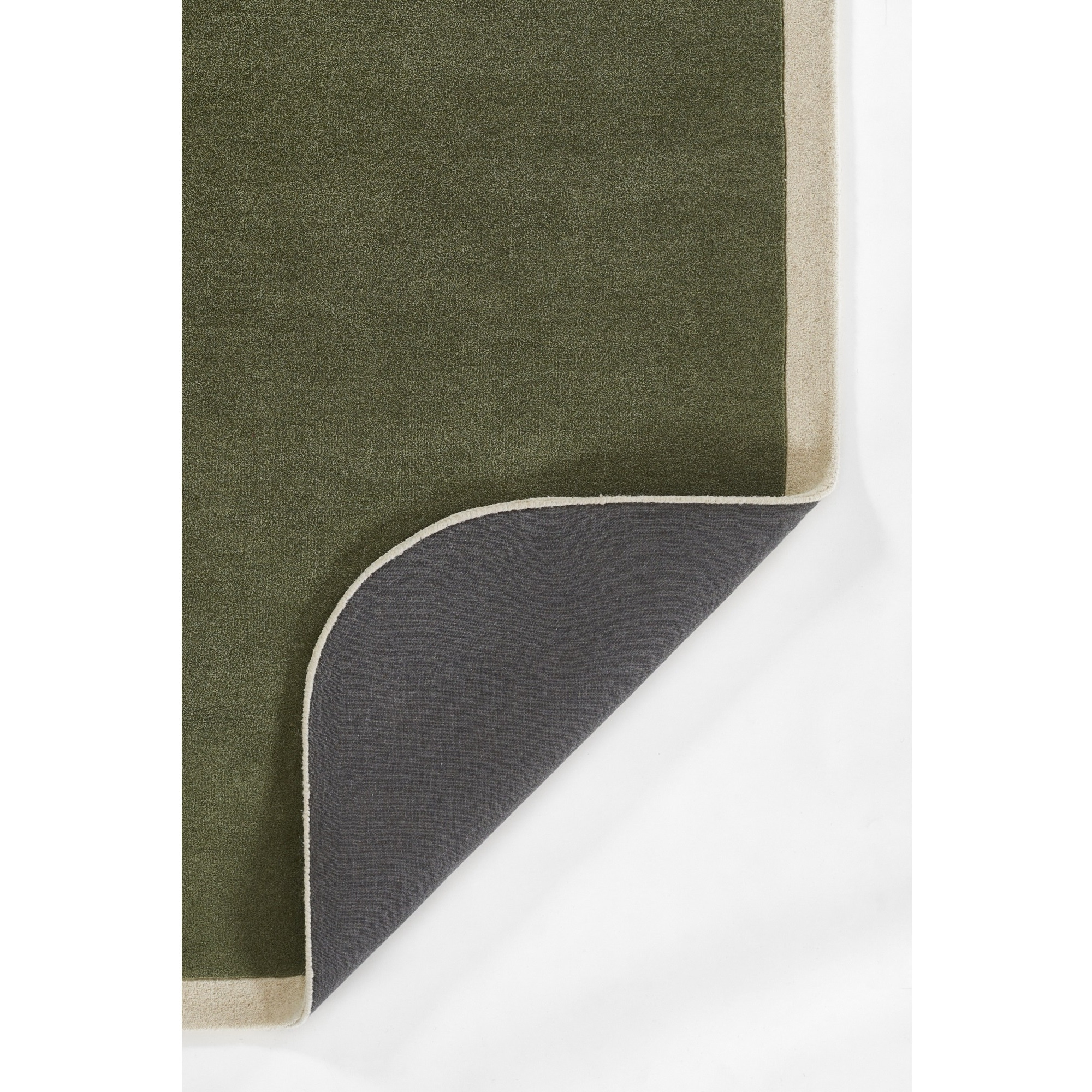 Novogratz by Momeni Tallulah Solid Color Ivory Border Wool Hand Tufted Area Rug, 2'6" X 8' Runner, Green