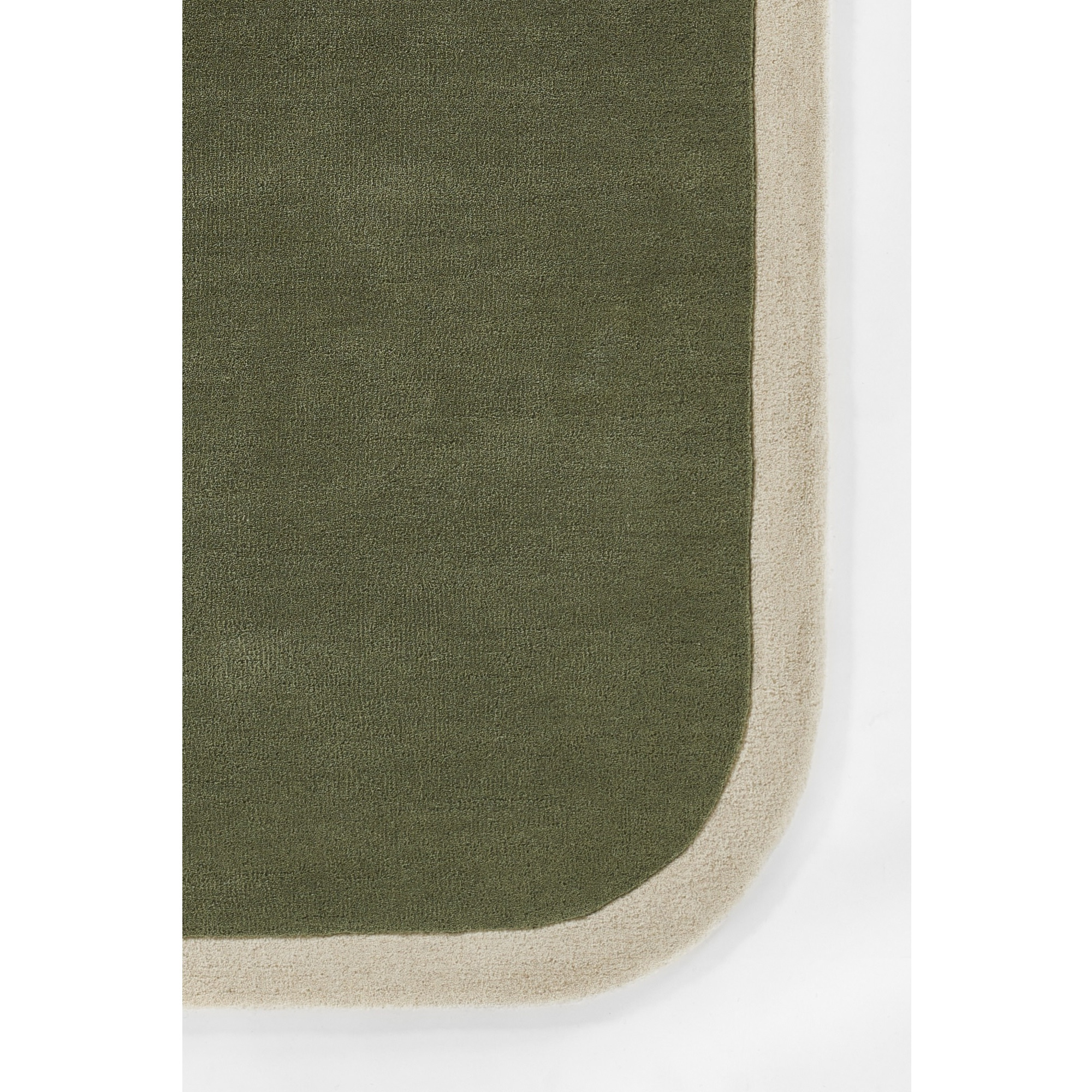 Novogratz by Momeni Tallulah Solid Color Ivory Border Wool Hand Tufted Area Rug, 2'6" X 8' Runner, Green
