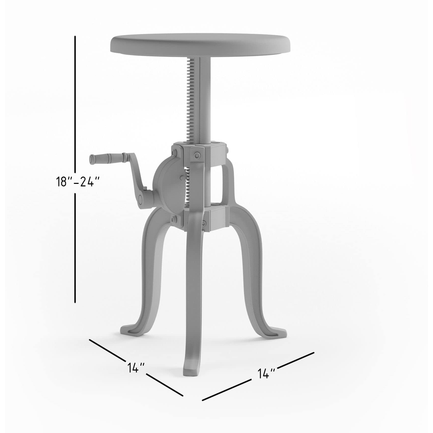 Global Archive Industrial Solid Wood and Iron Crank Table