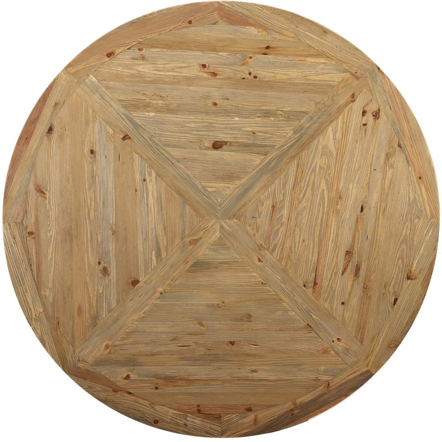 Column 71" Round Pine Wood Dining Table - Brown