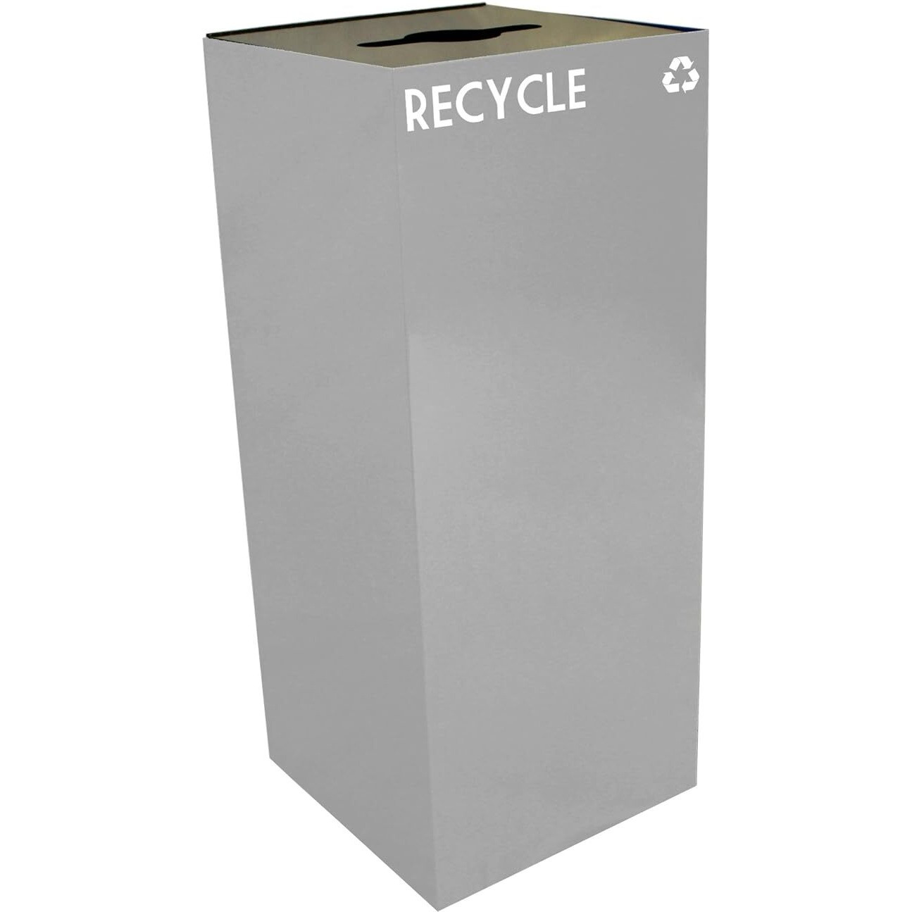 Witt Industries 36GC04-SL GeoCube Recycling Receptacle with Combination Slot/Round Opening, Steel, 36 gal, Slate (Set of 3)