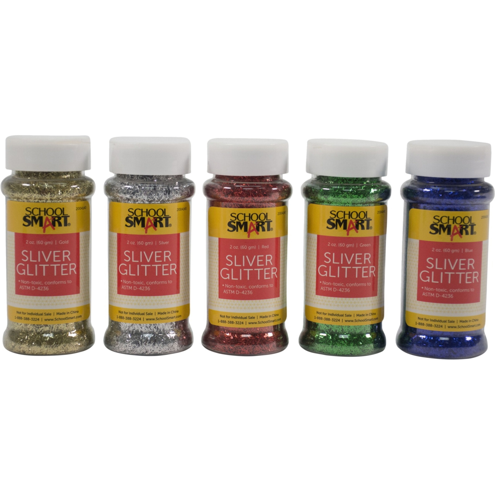 School Smart Craft Glitter, 2 Ounce Jar, Sliver