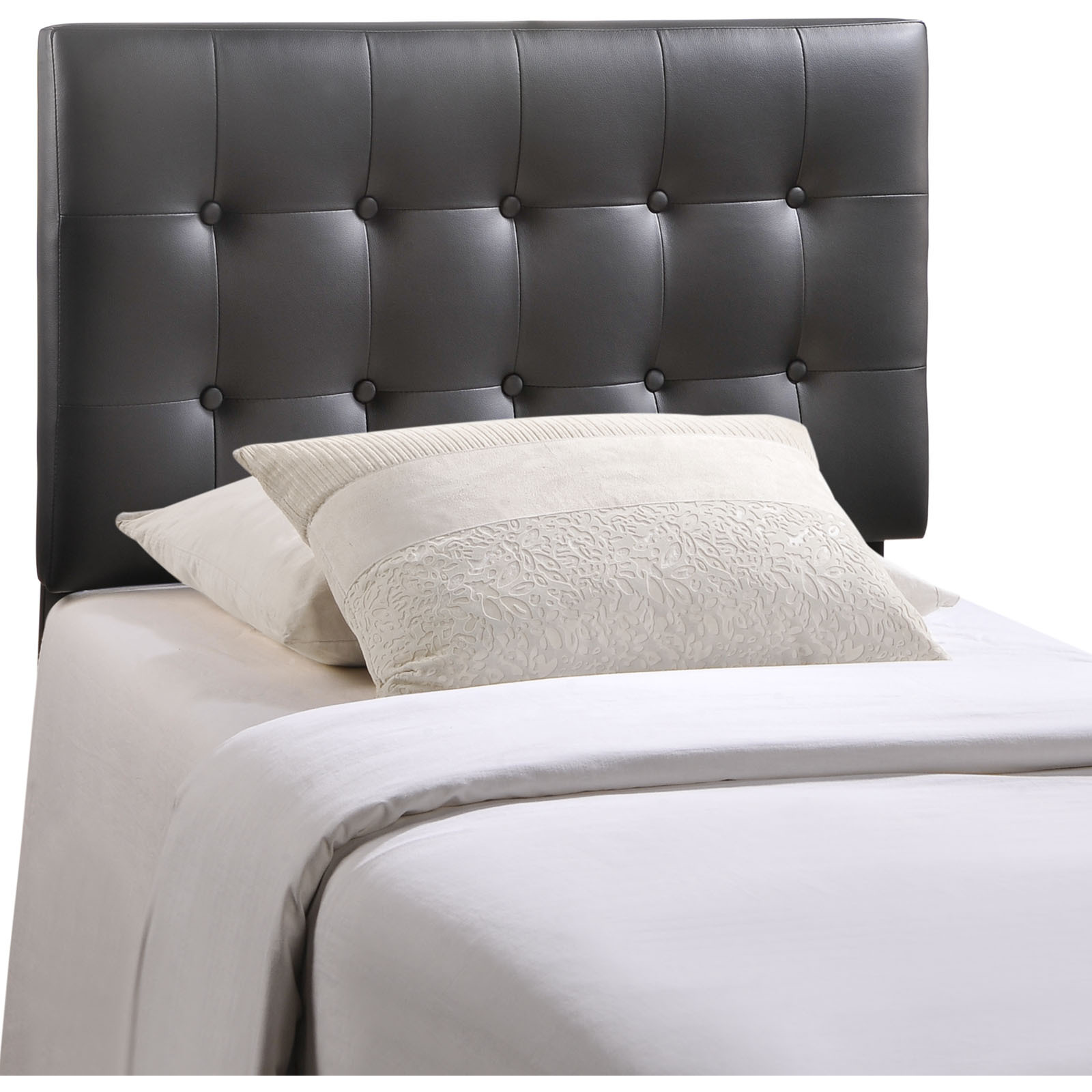 Emily Twin Upholstered Vinyl Headboard - Black