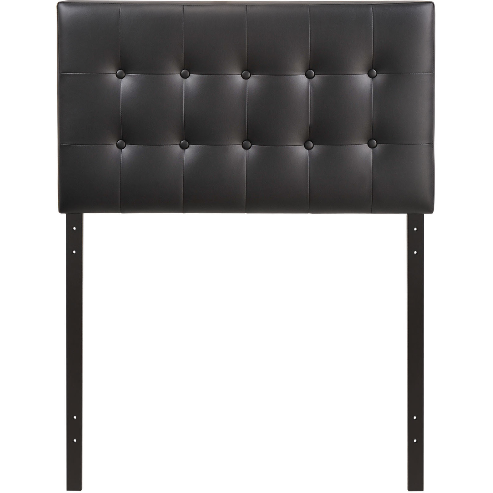 Emily Twin Upholstered Vinyl Headboard - Black