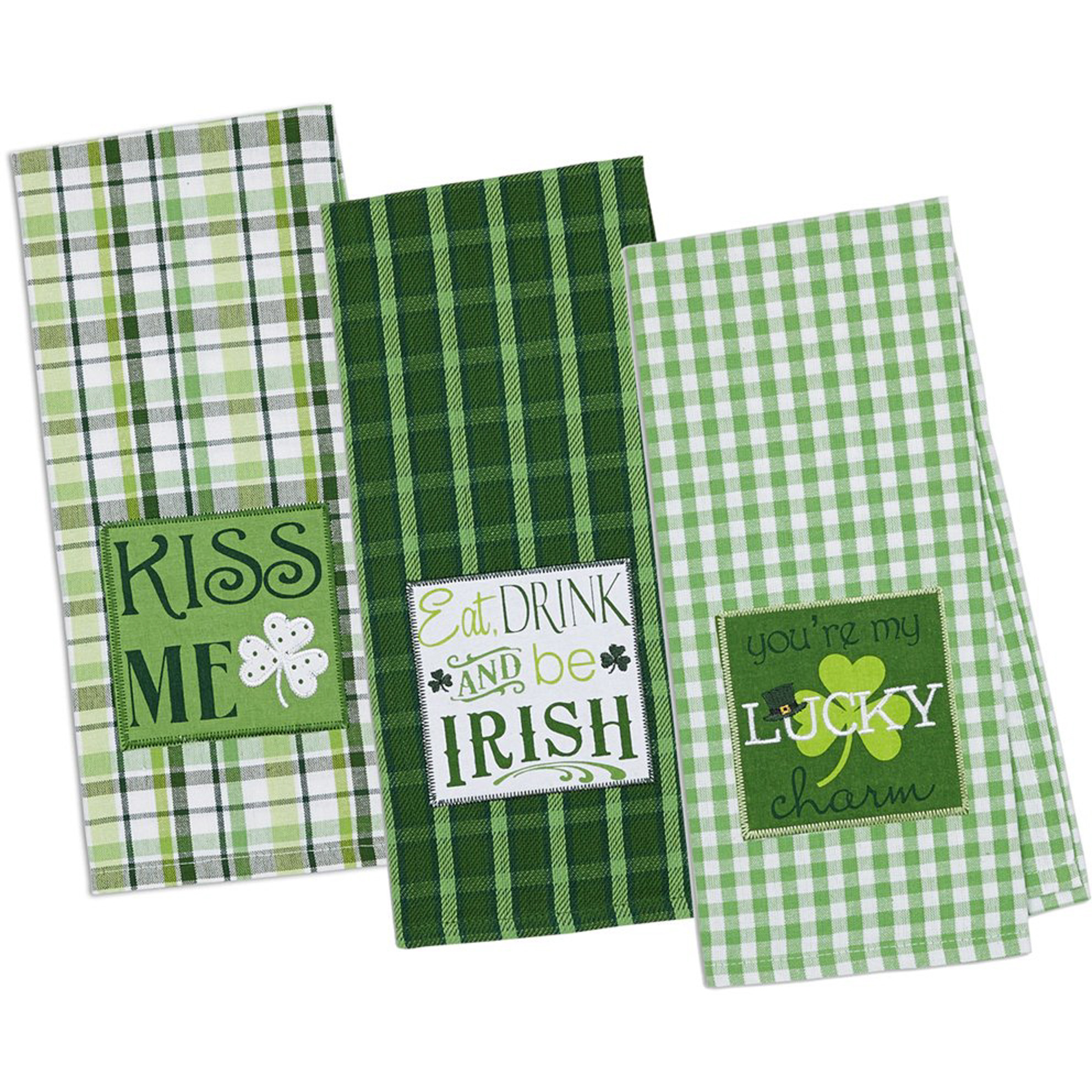 DII St Pattys Day Embroidered Dishtowel (Set of 3)