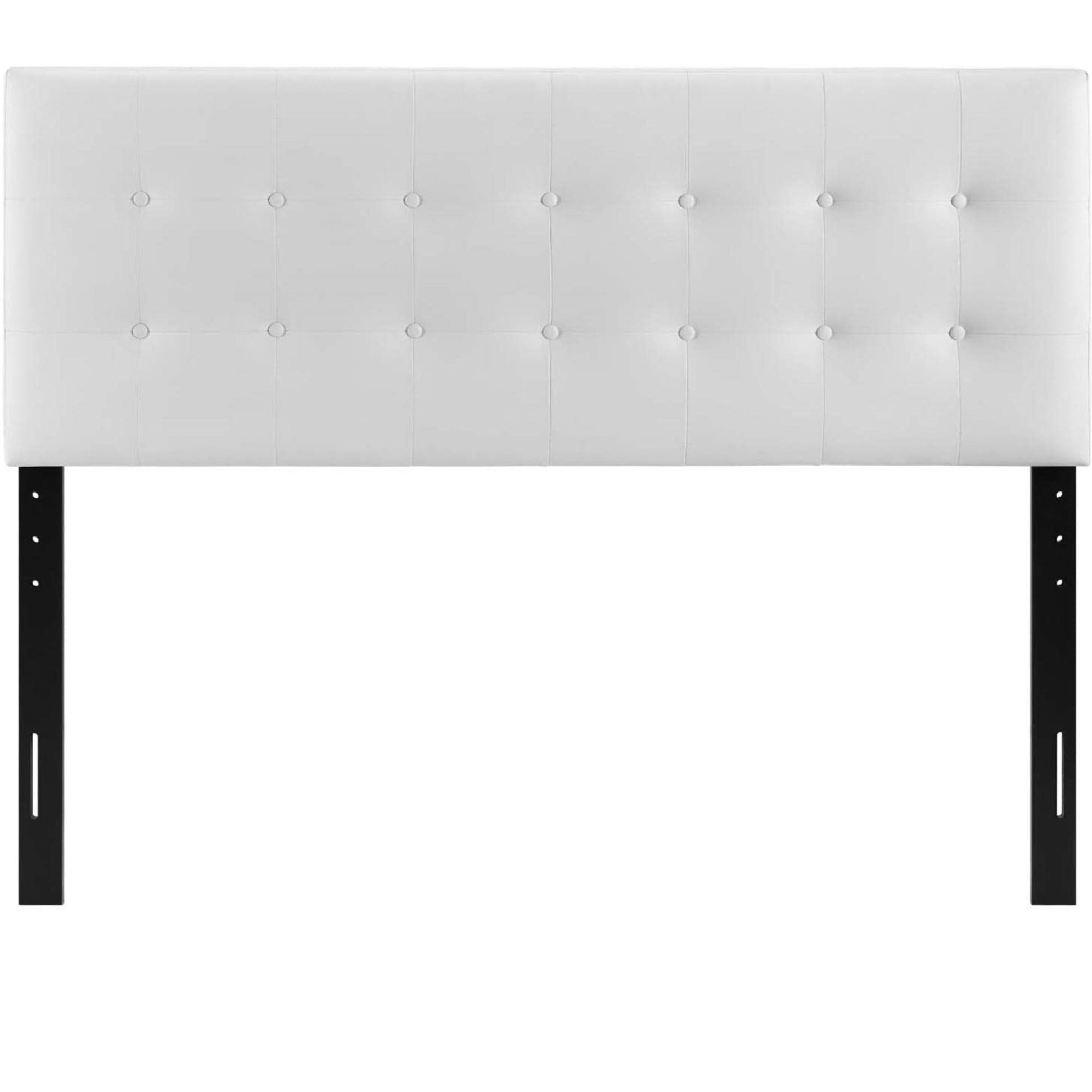 Emily King Upholstered Vinyl Headboard - White
