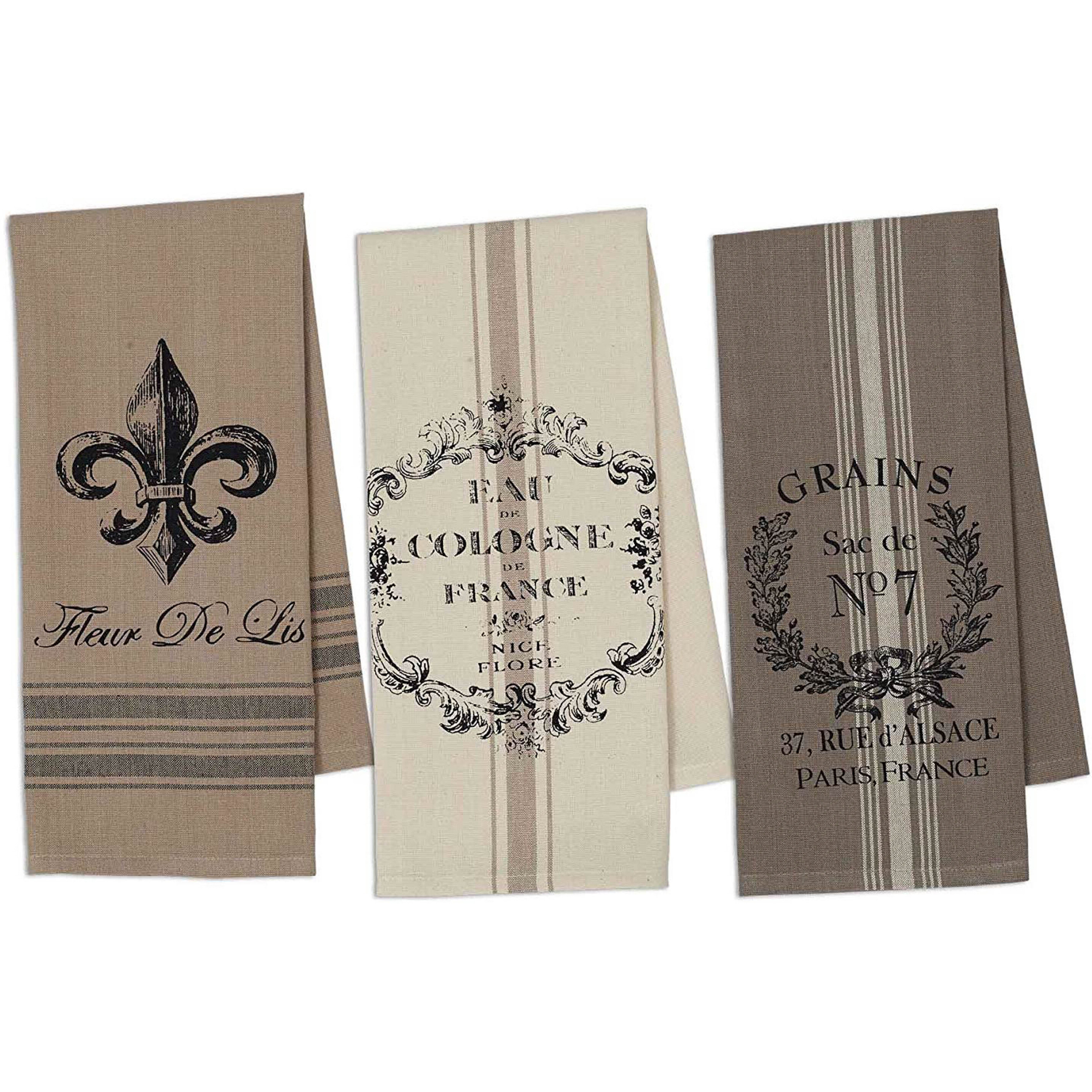 DII Assorted French Grain Sack Dishtowel (Set of 3)