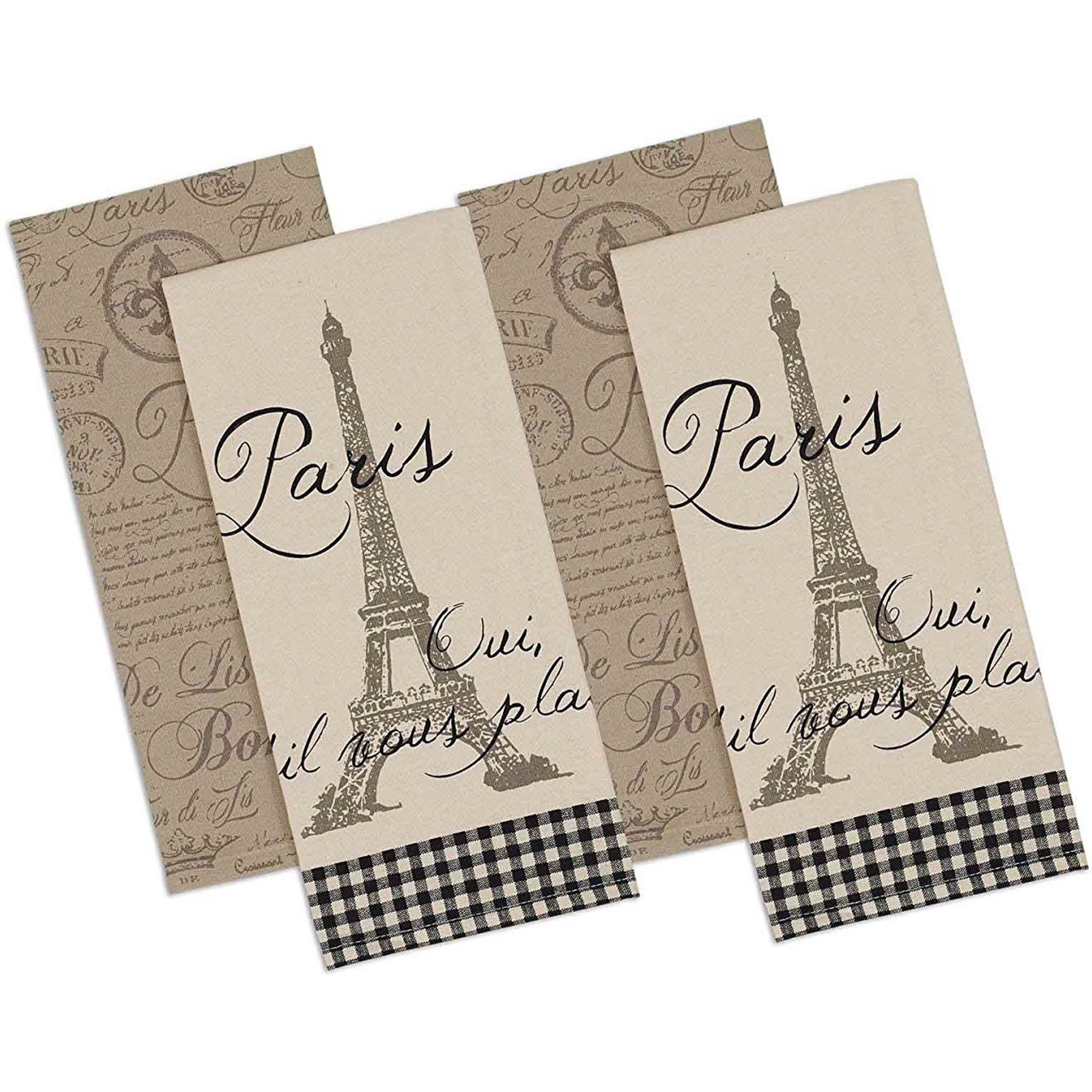 DII Assorted Paris Print Dishtowel (Set of 4)