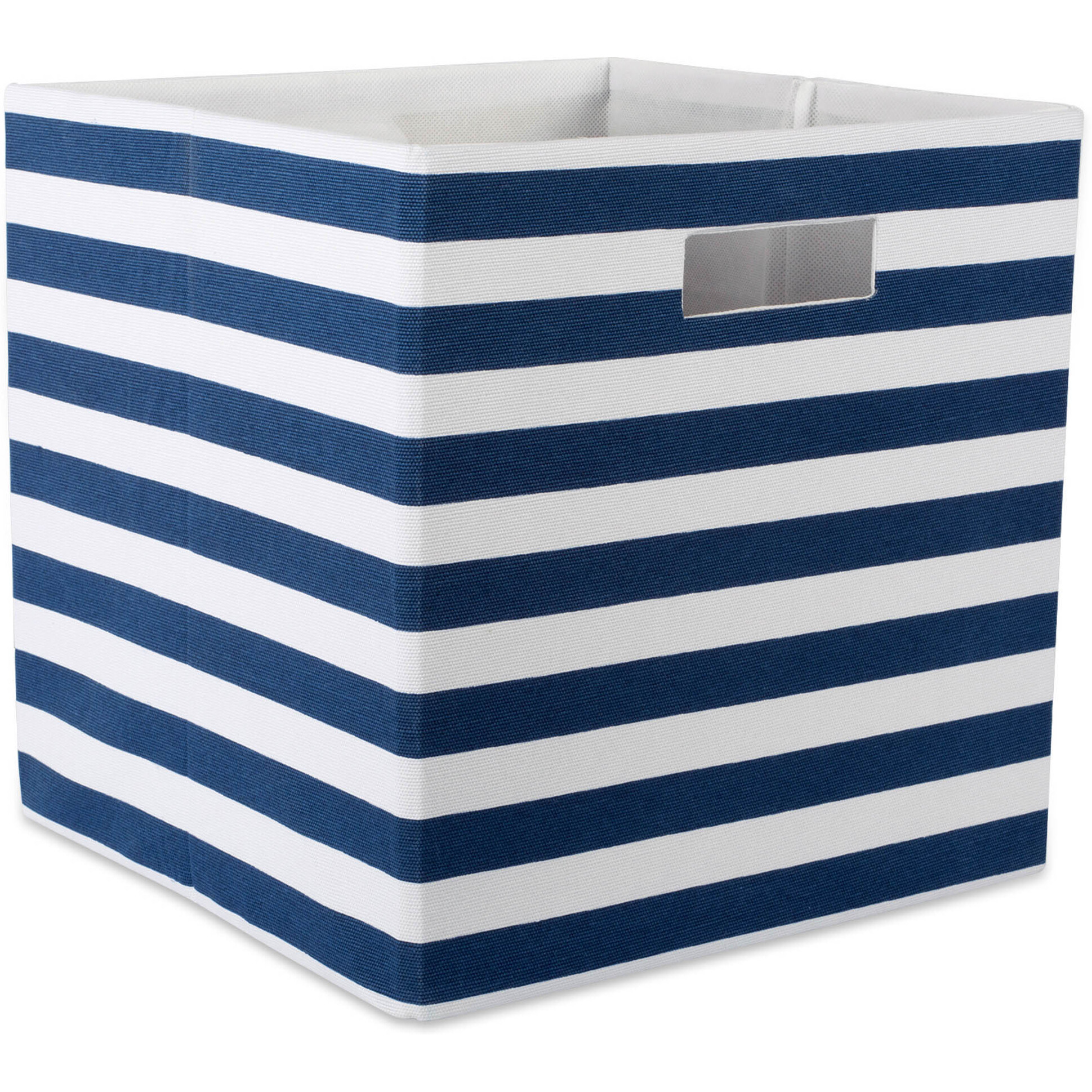 DII Polyester Cube Stripe Nautical Blue Square