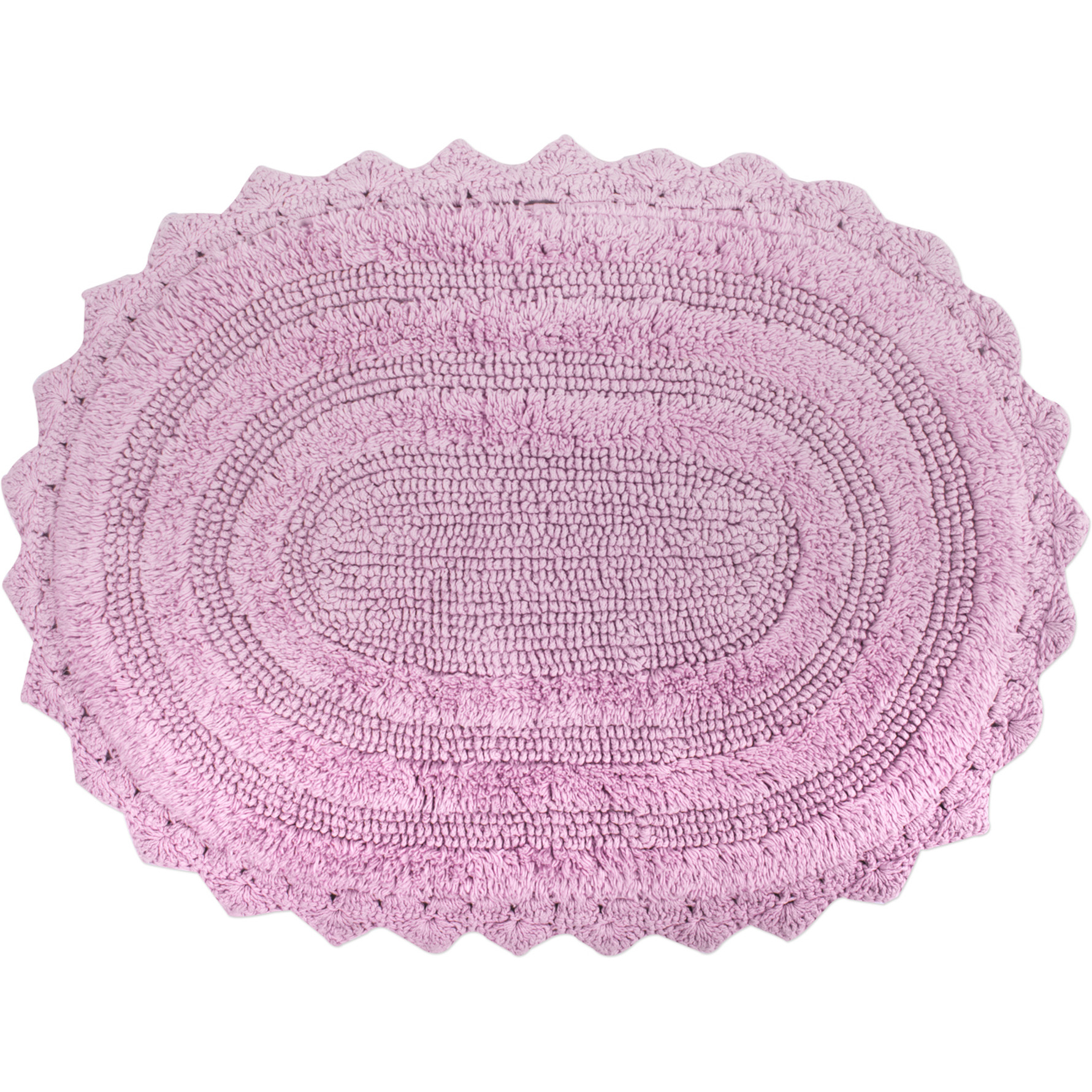 DII Mauve Small Oval Crochet Bath Mat