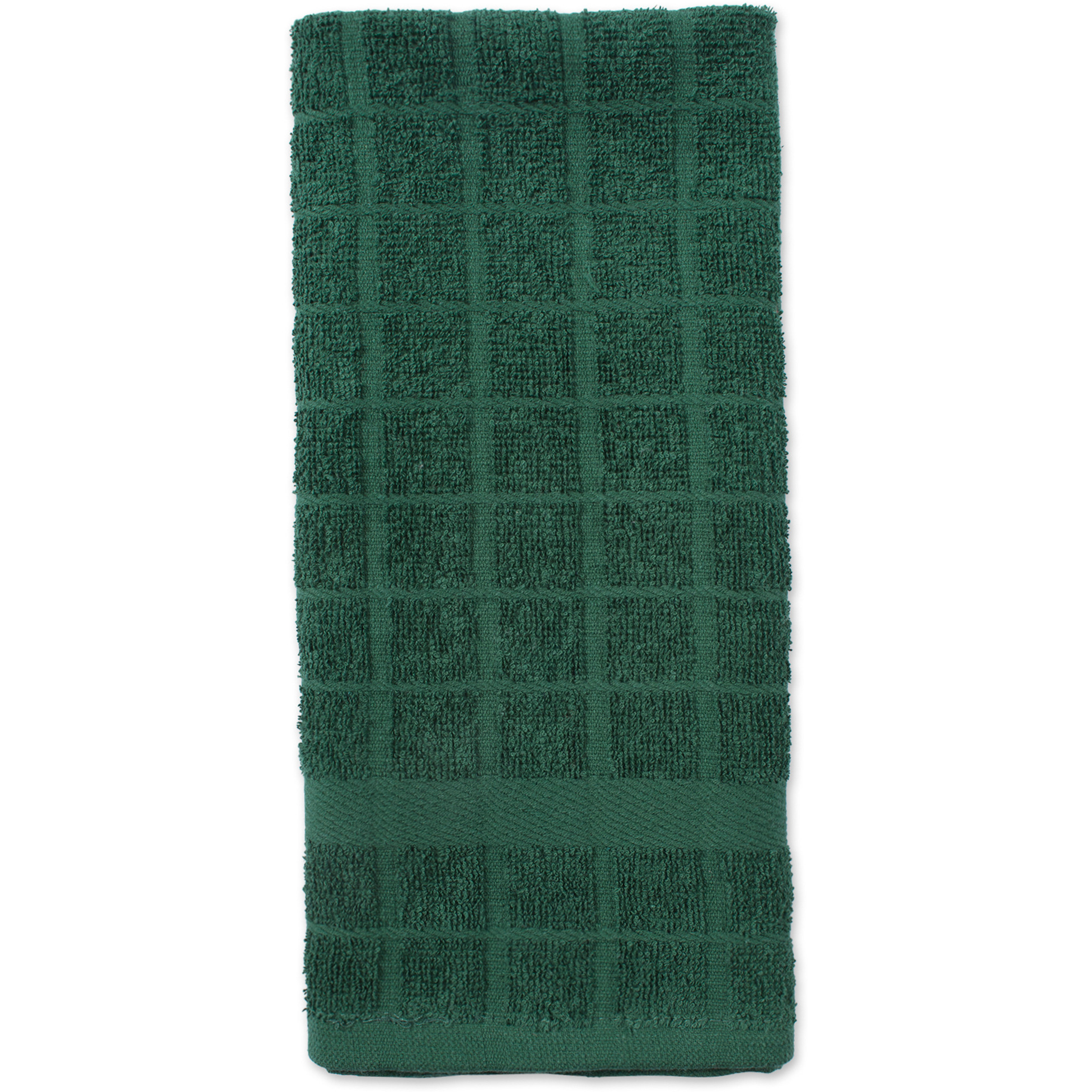 DII Solid Dark Green Windowpane Terry Dishtowel (Set of 4)