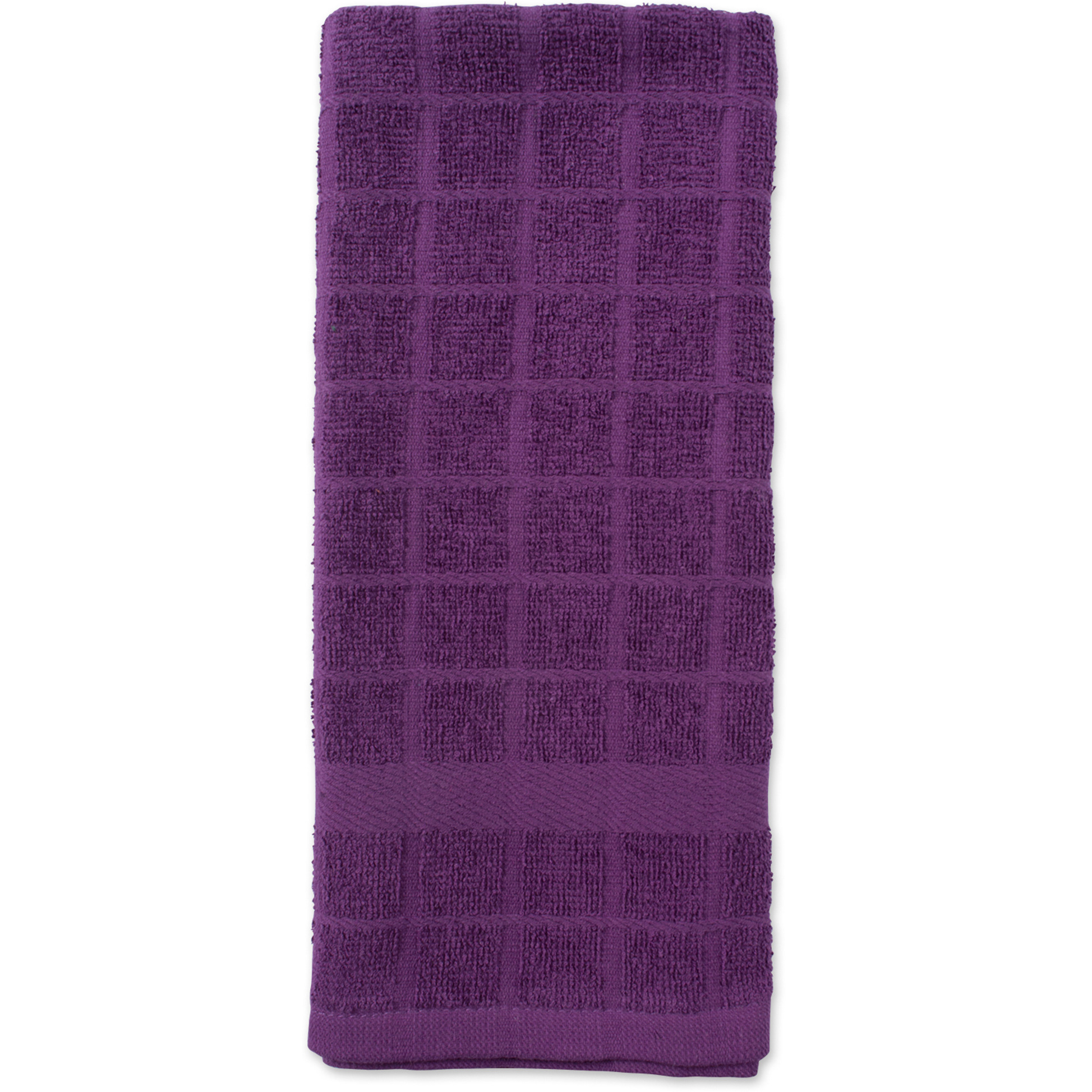 DII Solid Eggplant Windowpane Terry Dishtowel (Set of 4)