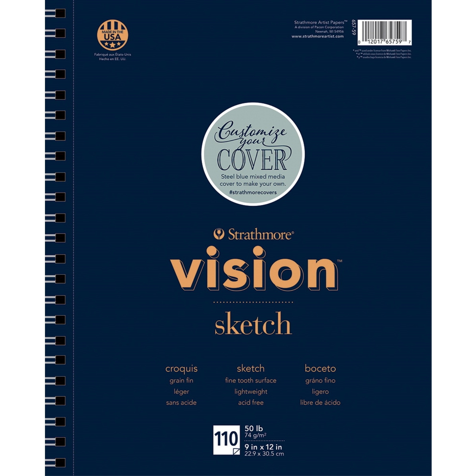 Strathmore Vision Sketch Pad, 9 x 12 Inches, 50 lb, 110 Sheets