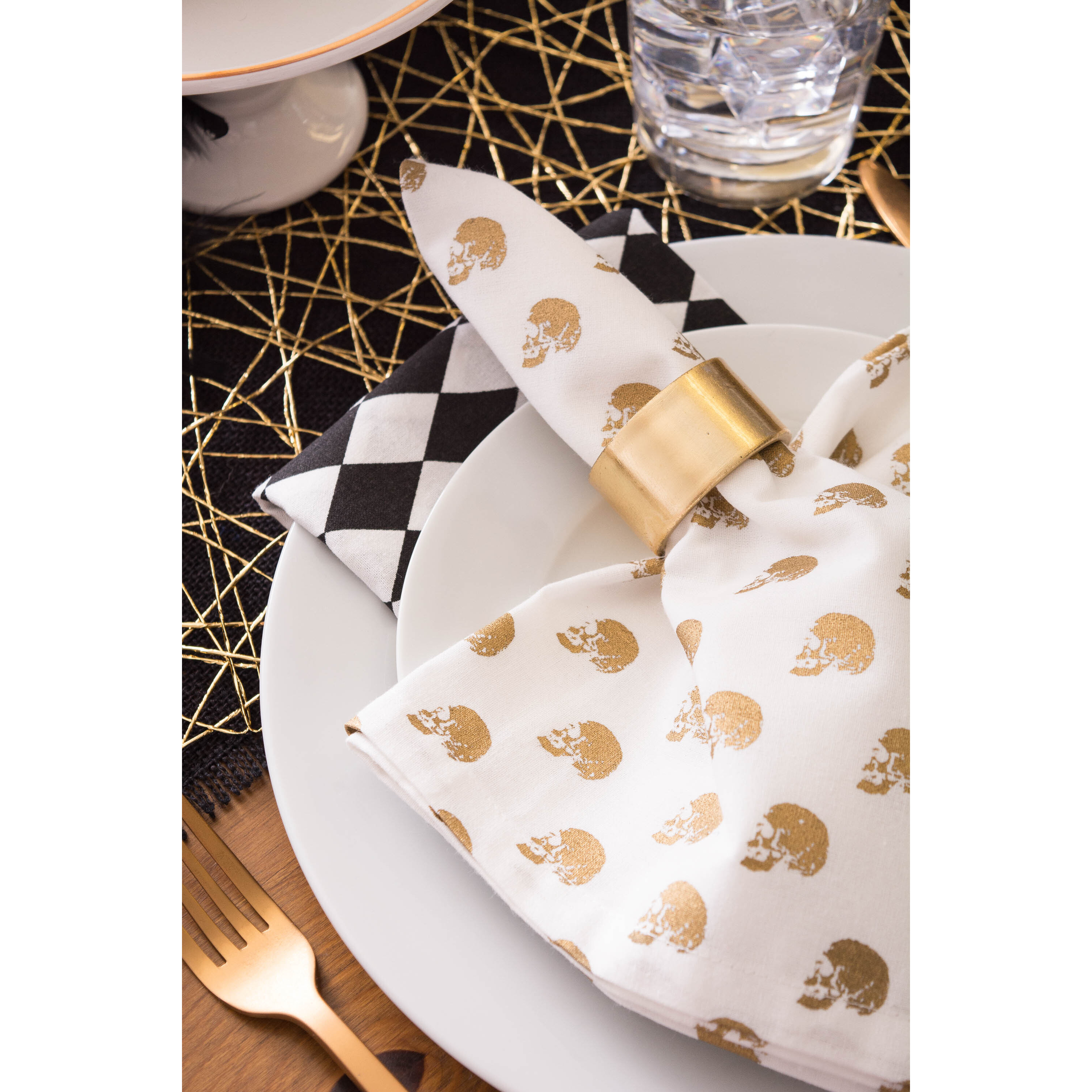 DII Gold Round Painted Acrylic Napkin Ring (Set of 6)