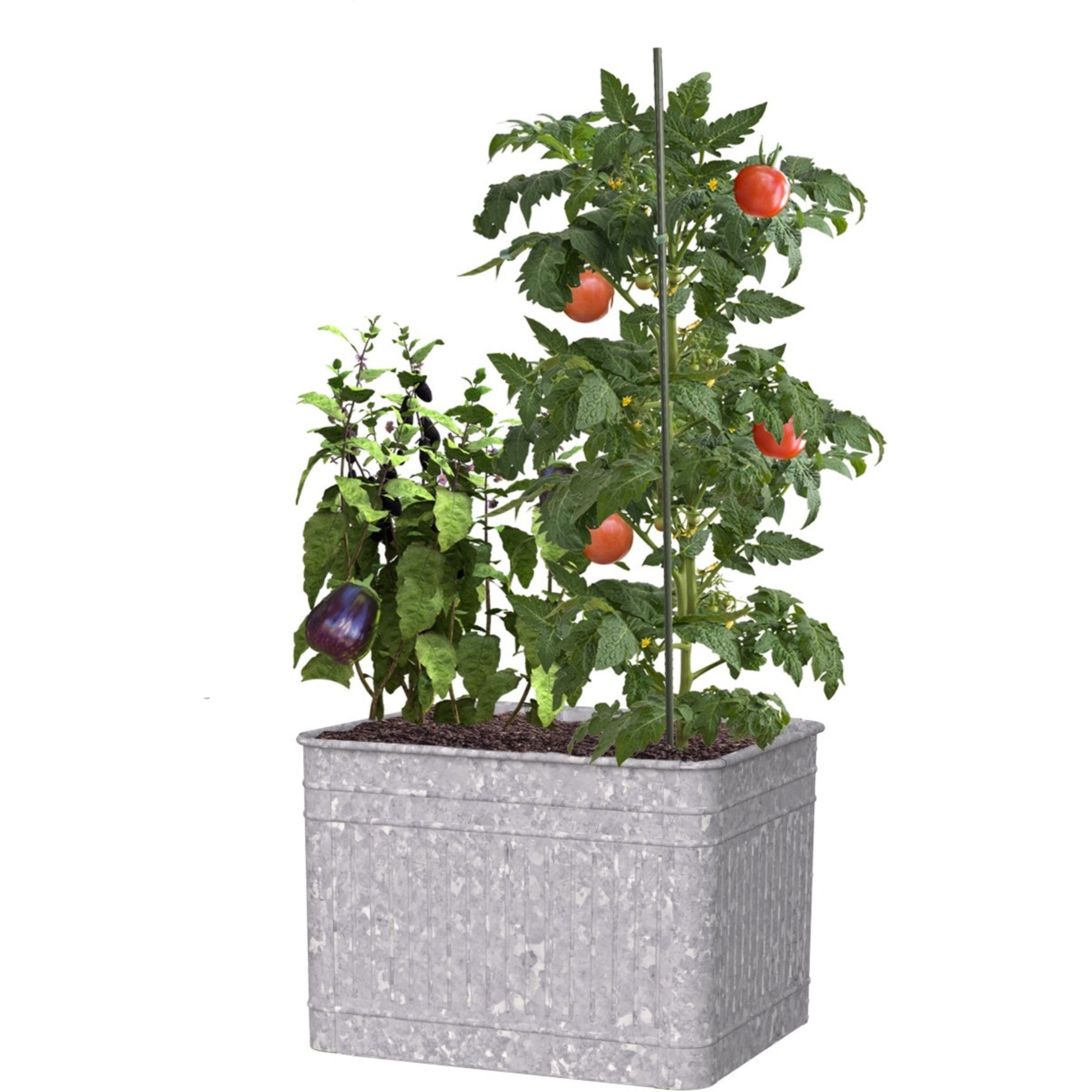 Vintage Square Raised Garden Planter, 22&quotW x 18&quotH x 22&quotD, aged galvanized finish, 1/cs