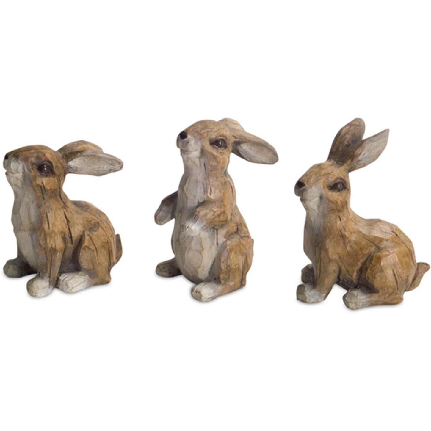 Rabbit (Set of 6) 3&quotH, 3.5&quotH Polystone