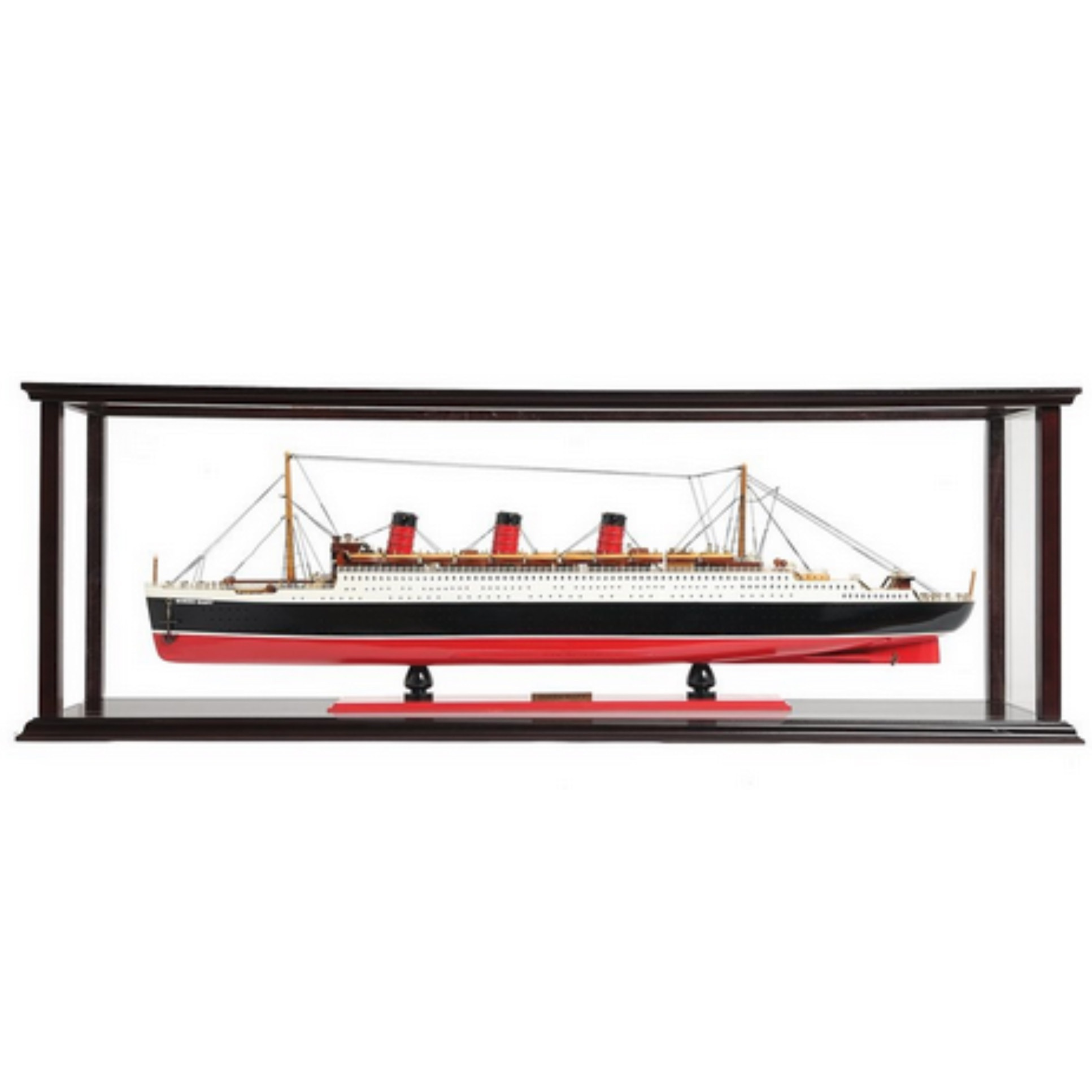 Queen Mary Large-Scaled Model Ship with Display Case