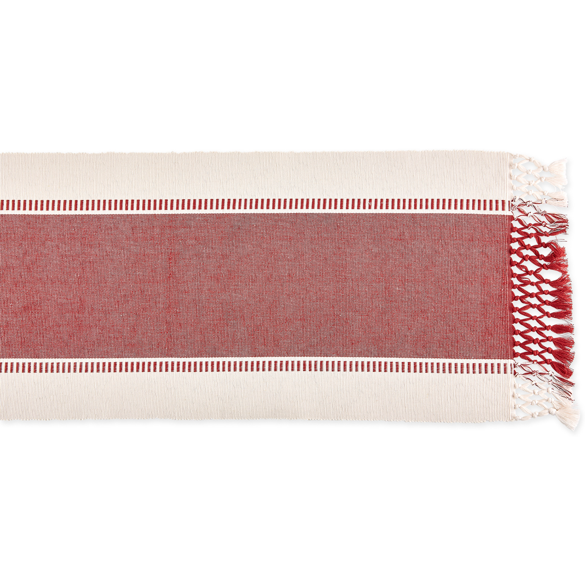 DII Barn Red Dobby Stripe Table Runner 13x108