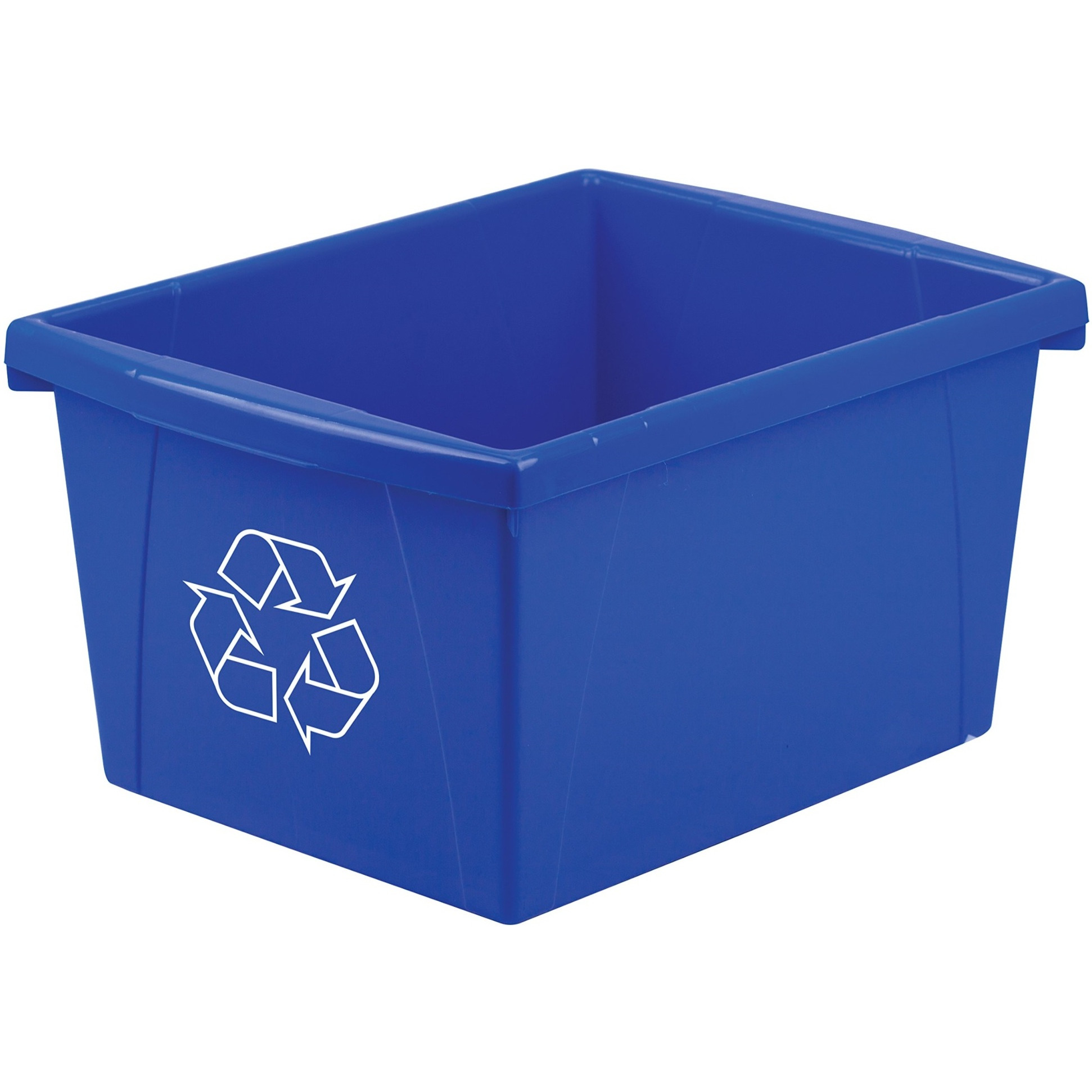 School Smart Recycle Bin, 4 Gallon, Blue, Each
