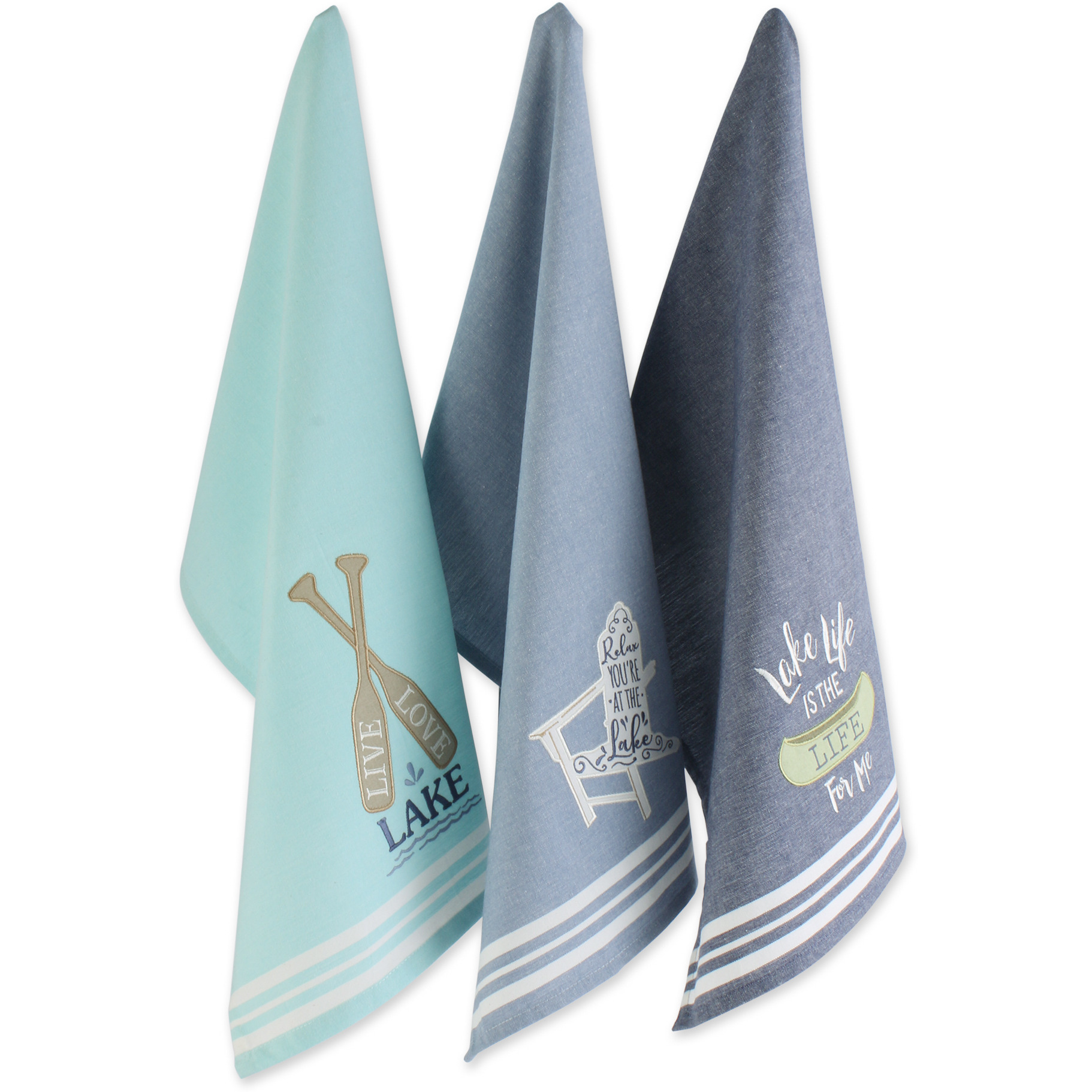 DII Lake Plaid Home Collection, 18x28", Lakeside, 3 Pieces