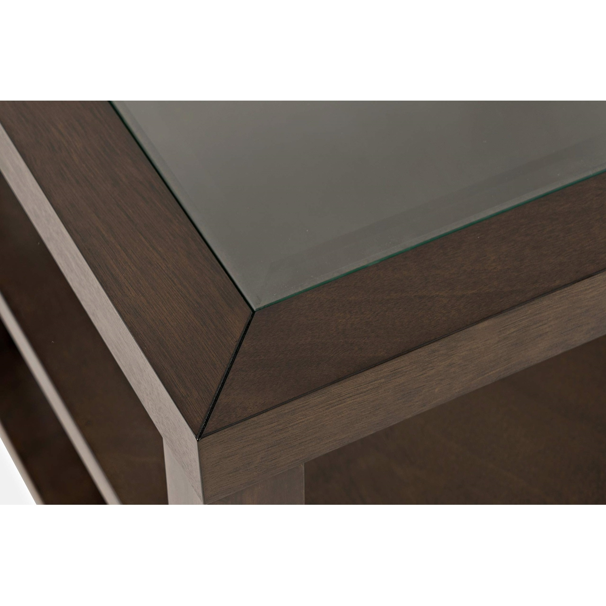 Urban Icon Contemporary Glass Inlay End Table with Storage
