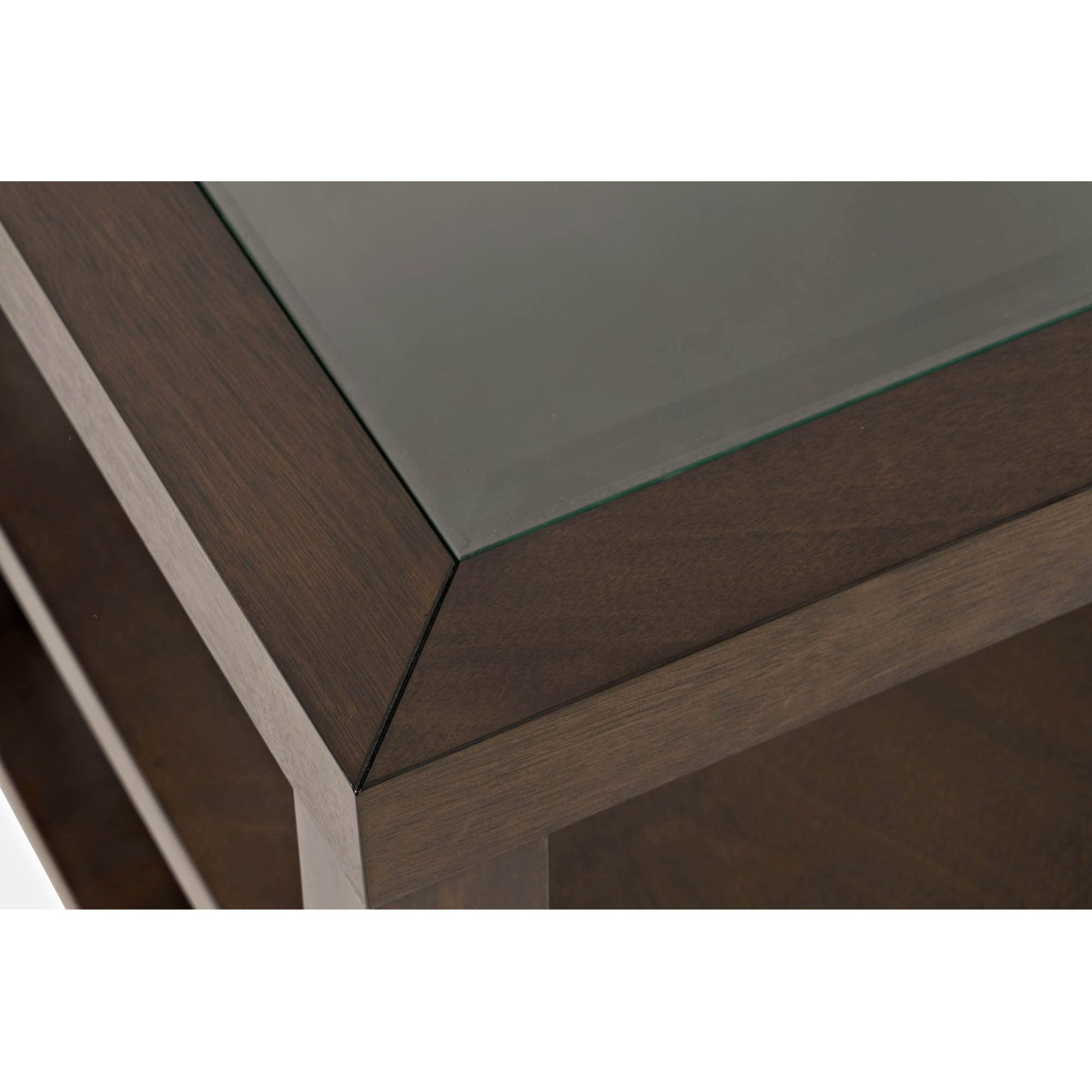 Urban Icon Contemporary Glass Inlay End Table with Storage
