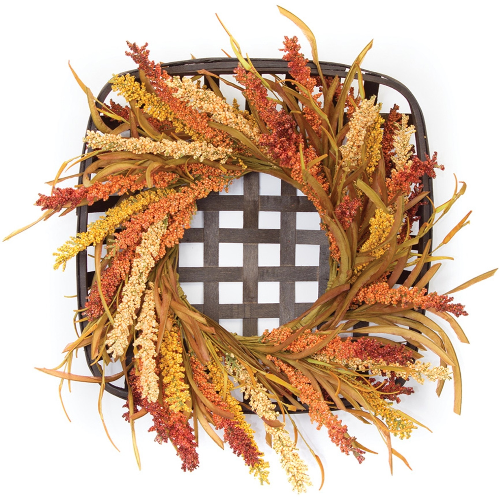 Wreath and Wicker Wall Dcor 20&quotSQ Foam/Willow