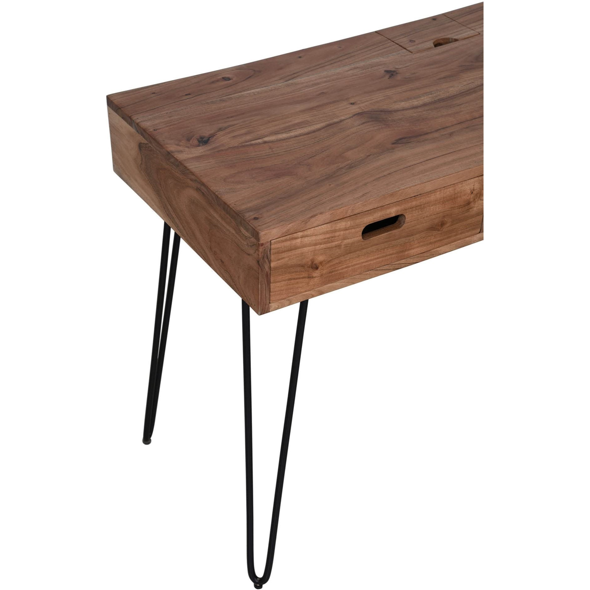 Rollins Solid Acacia USB Charging Desk