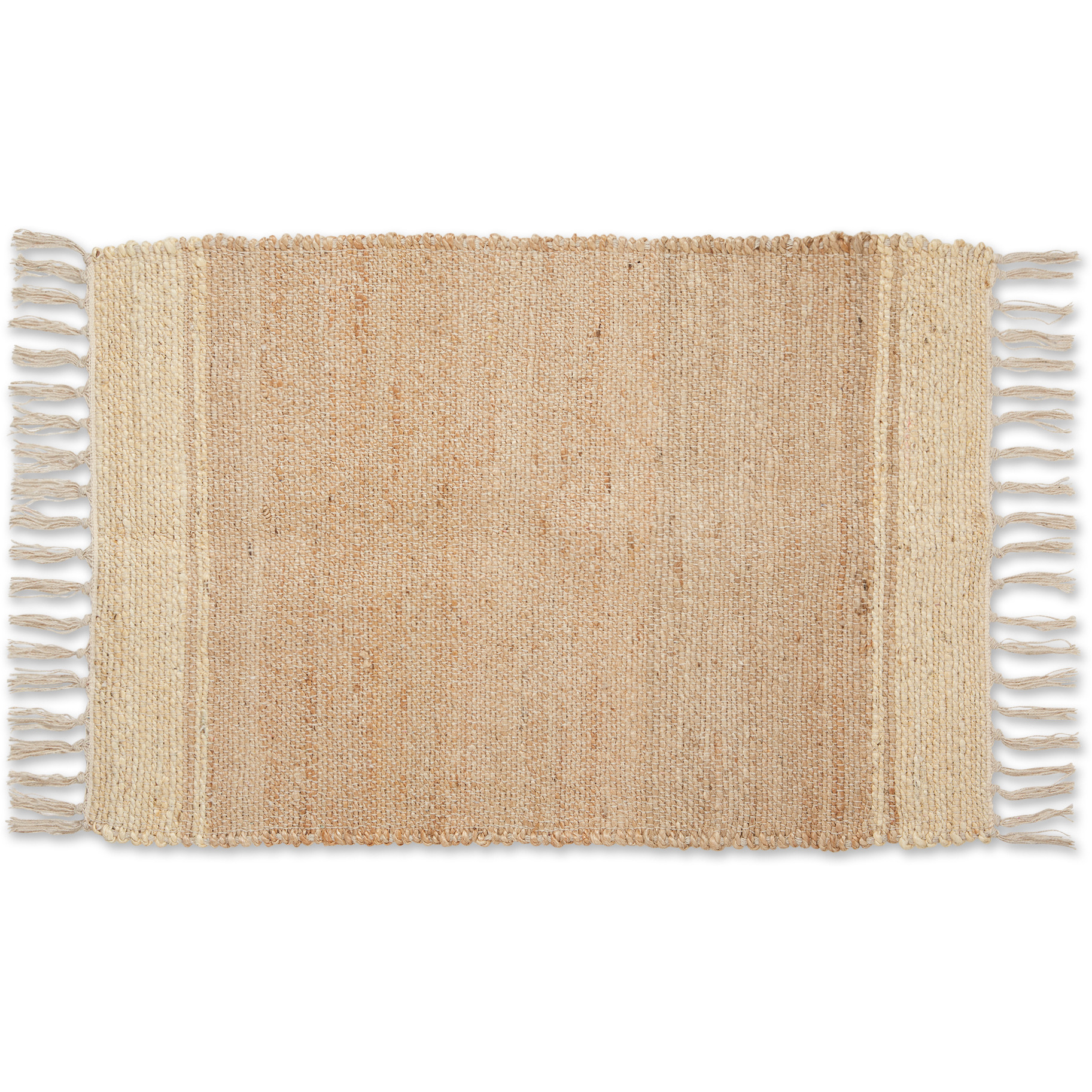 DII Off White With Natural Jute Stripes Hand-Loomed Rug
