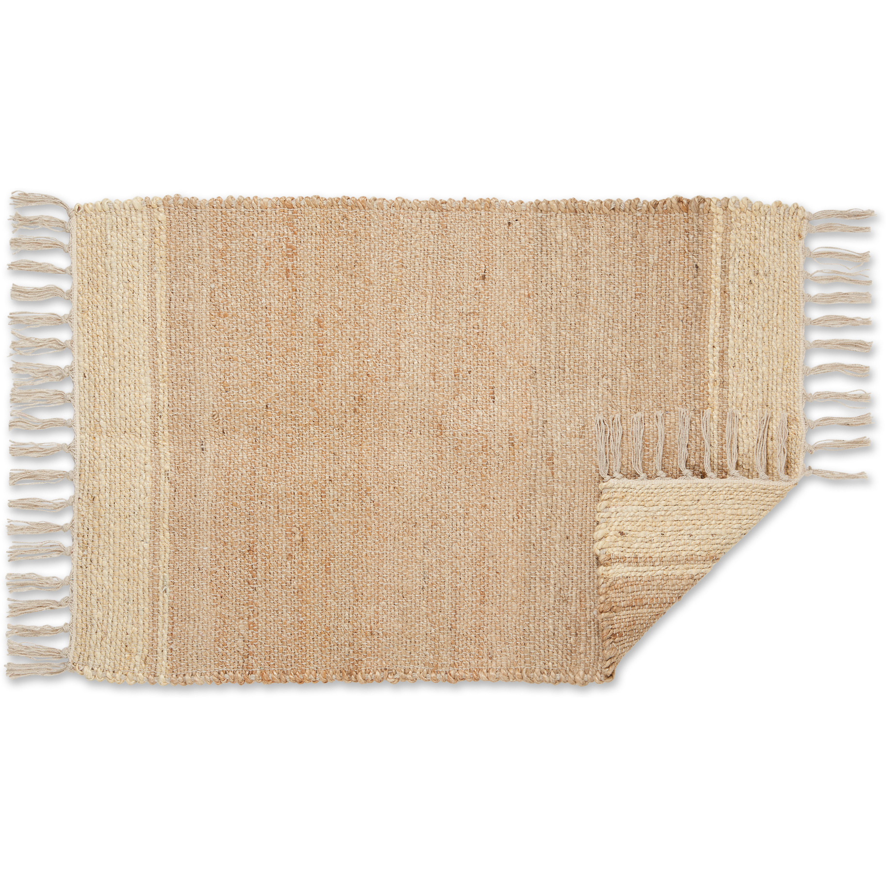DII Off White With Natural Jute Stripes Hand-Loomed Rug